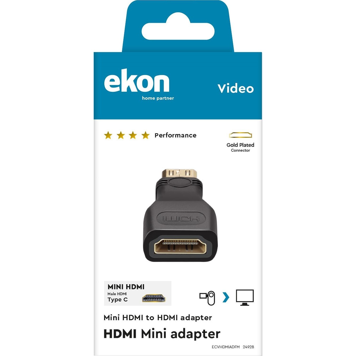 Immagine per adattatore HDMI femmina a mini HDMI maschio,      connettori dorati da DIMOStore