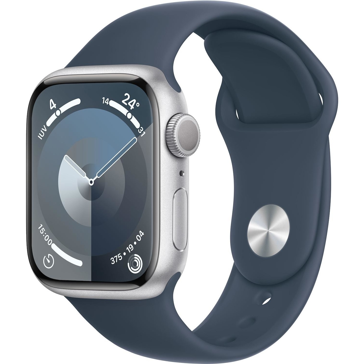 Immagine per Apple Watch Serie 9 GPS 41mm Alluminio Silver con cinturino Sport Band Blue Storm - M/L da DIMOStore