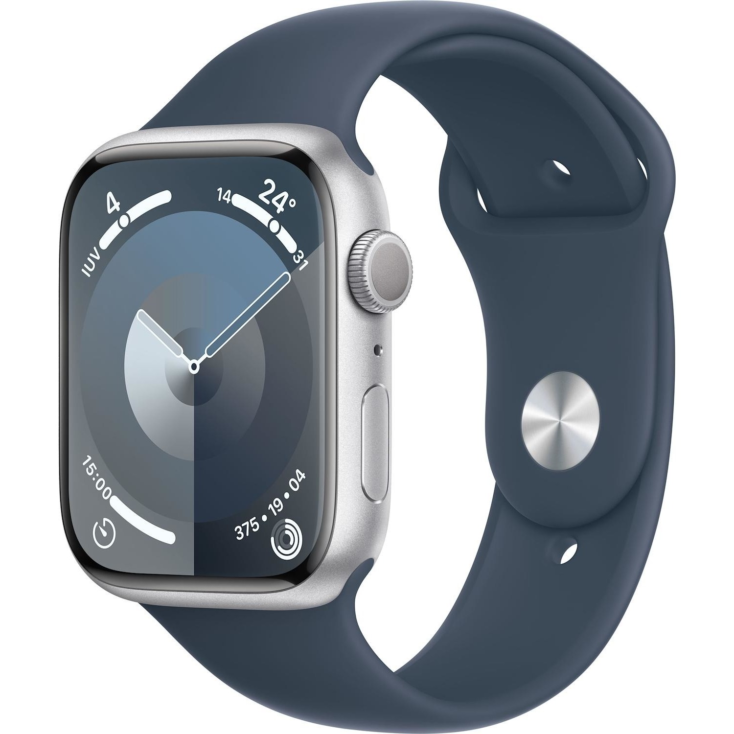 Immagine per Apple Watch Serie 9 GPS 45mm Alluminio Silver con cinturino Sport Band Storm Blue - M/L da DIMOStore