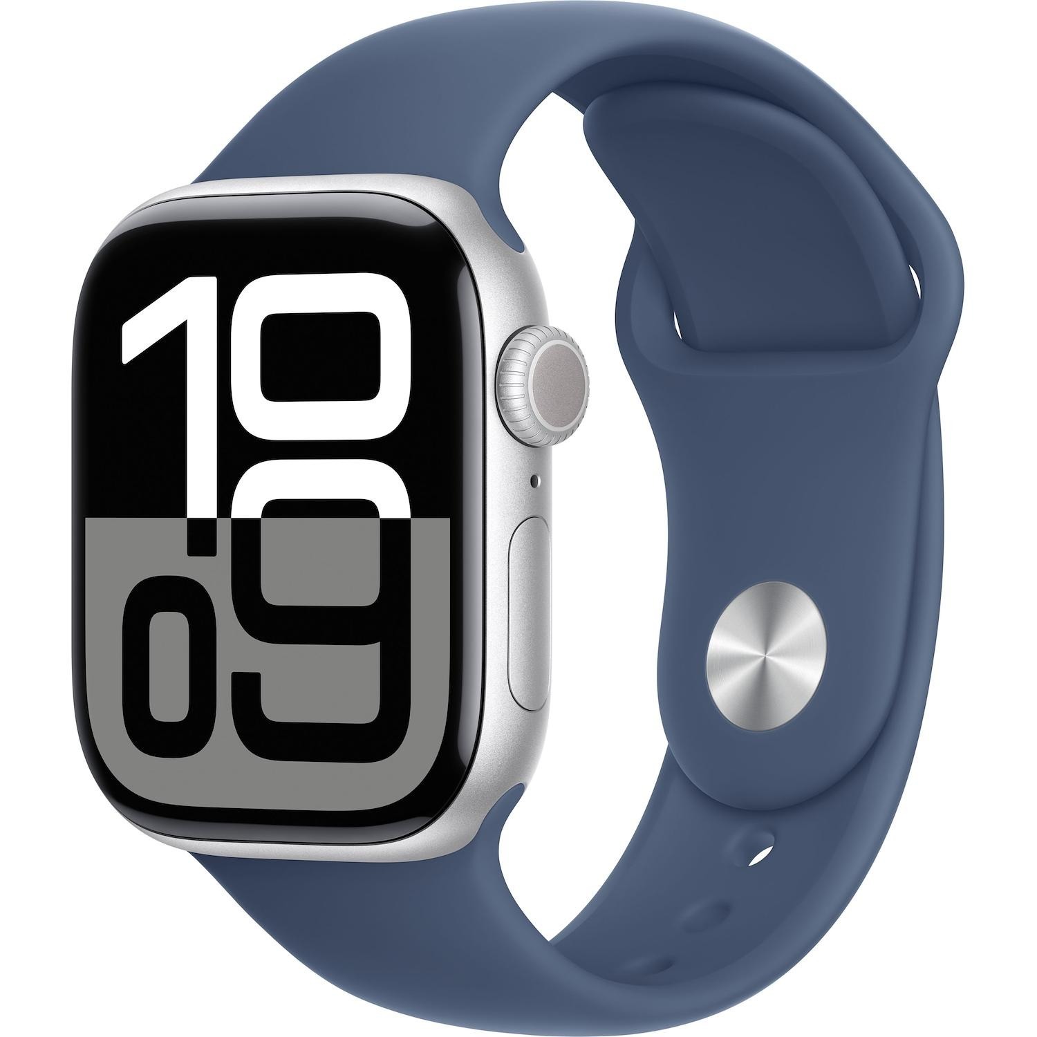 Immagine per Apple Watch Series 10 GPS 42mm con cassa in alluminio argento e Denim Sport Band - M/L da DIMOStore