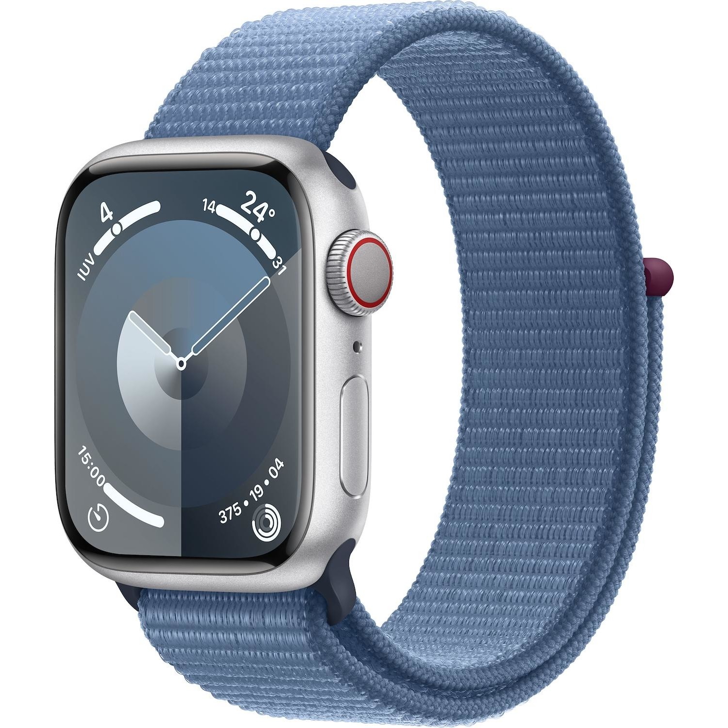Immagine per Apple Watch Series 9 GPS + Cellular 41mm Silver   Alluminio con cinturino sport loop Winter Blue da DIMOStore