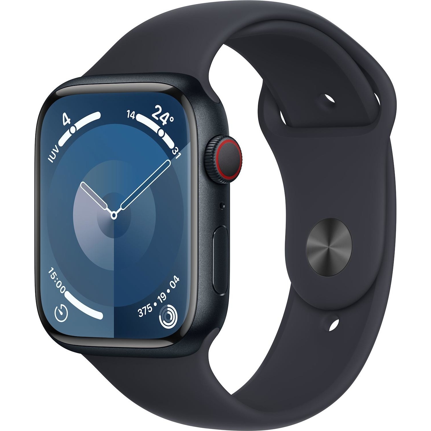 Immagine per Apple Watch Series 9 GPS + Cellular 45mm Midnight Alluminio con cinturino Sport Band Midnight - M/L da DIMOStore