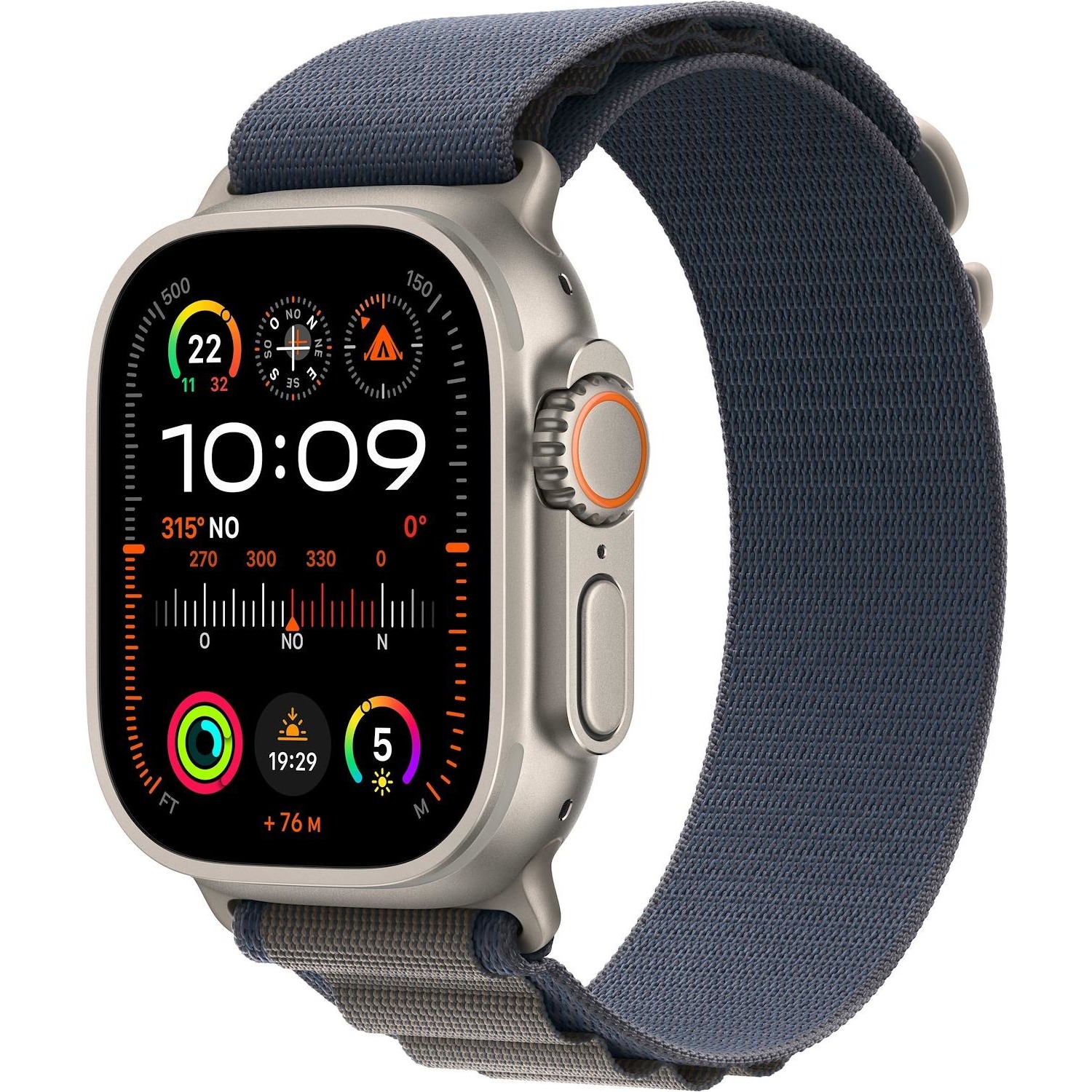 Immagine per Apple Watch Ultra 2 GPS + Cellular 49mm Titanio con cinturino Blue Alpine Loop - Large da DIMOStore