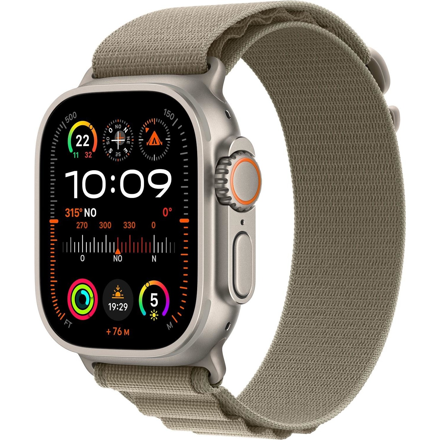 Immagine per Apple Watch Ultra 2 GPS + Cellular 49mm Titanio con cinturino Olive Alpine Loop - Small da DIMOStore