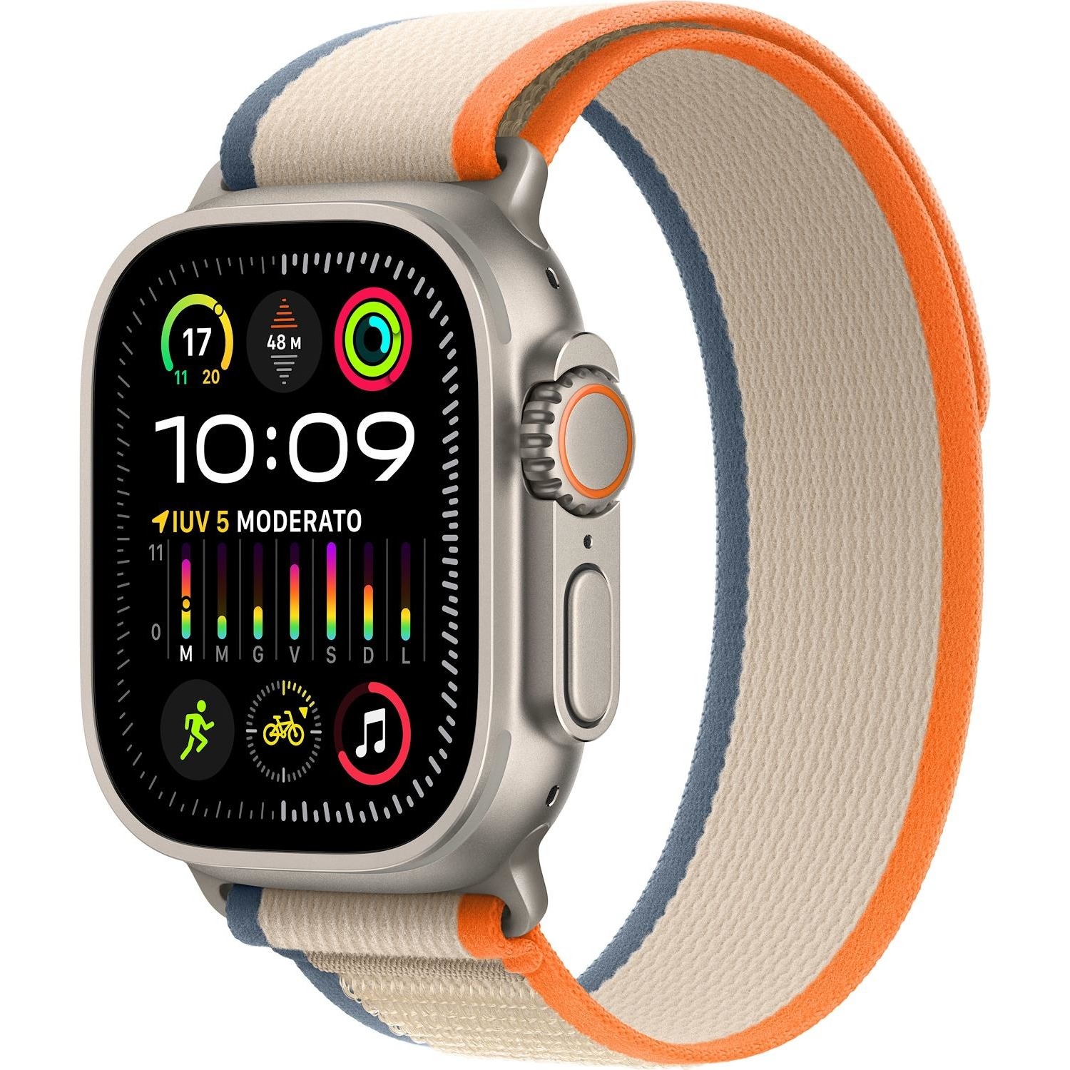 Immagine per Apple Watch Ultra 2 GPS + Cellular 49mm Titanio con cinturino Orange/Beige Trail Loop - M/L da DIMOStore