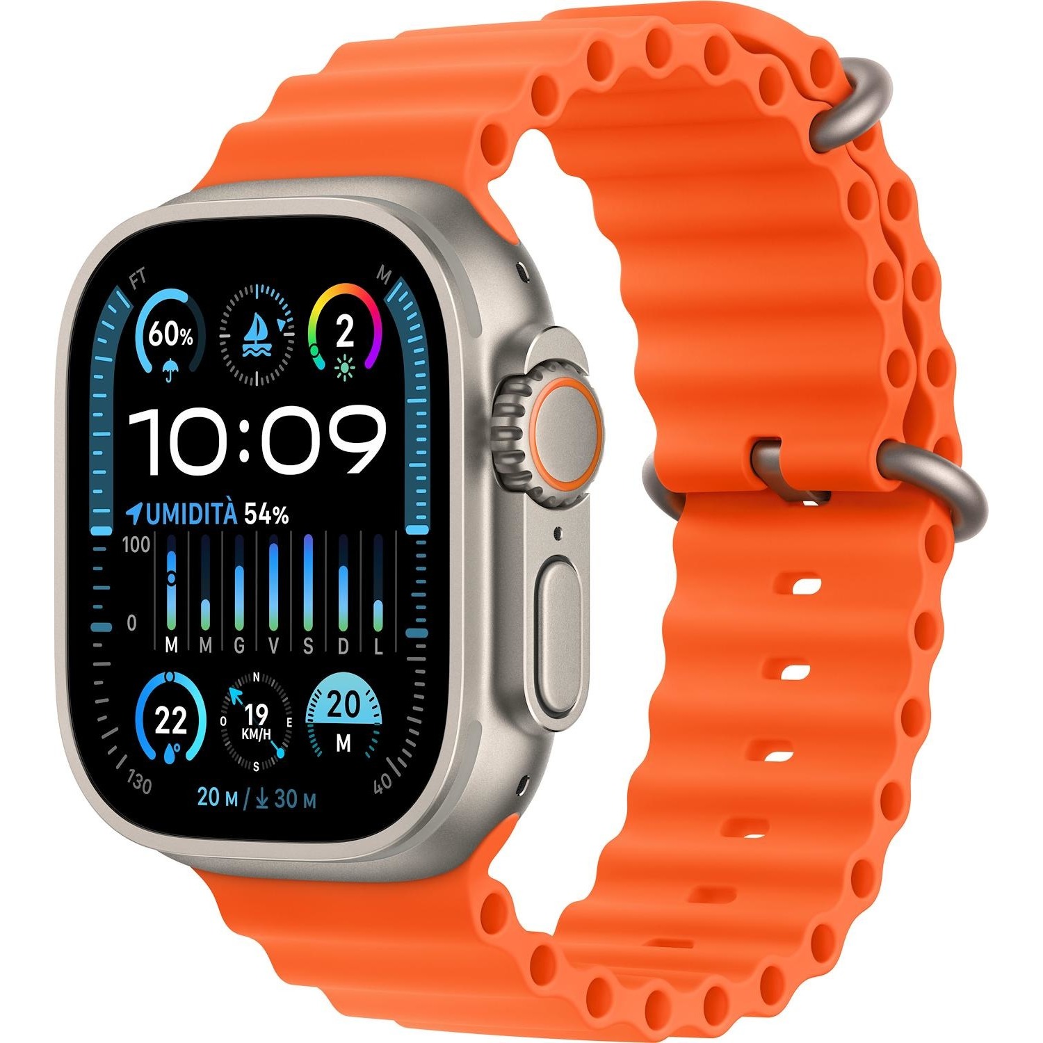 Immagine per Apple Watch Ultra 2 GPS + Cellular 49mm Titanio con cinturino Orange Ocean Band da DIMOStore