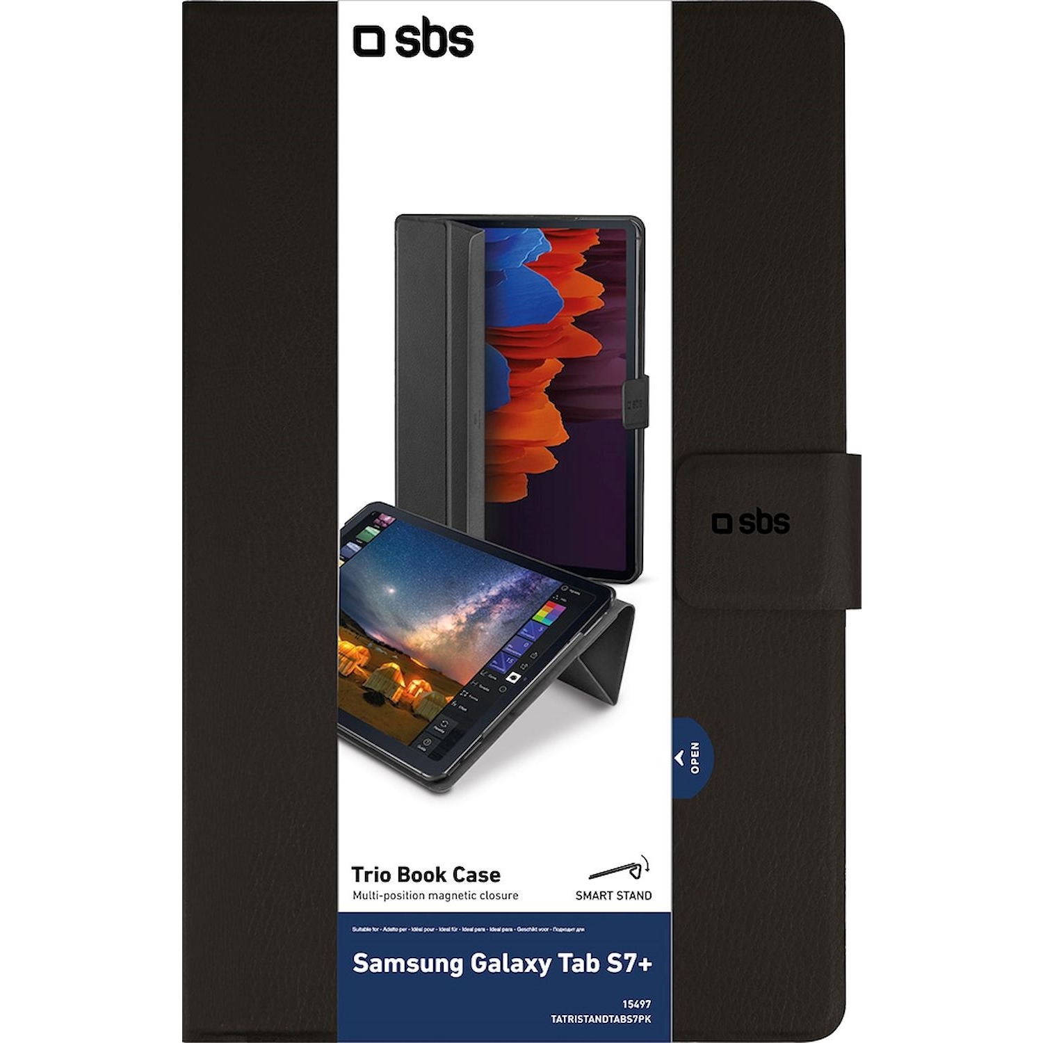 Immagine per Bookcase SBS per Samsung TAB S7+ nero da DIMOStore
