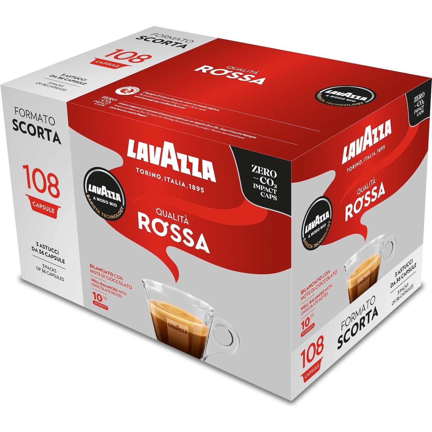 Capsule Caffe' Lavazza A Modo Mio Qualita' Rossa 108 capsule Limited  Edition - DIMOStore