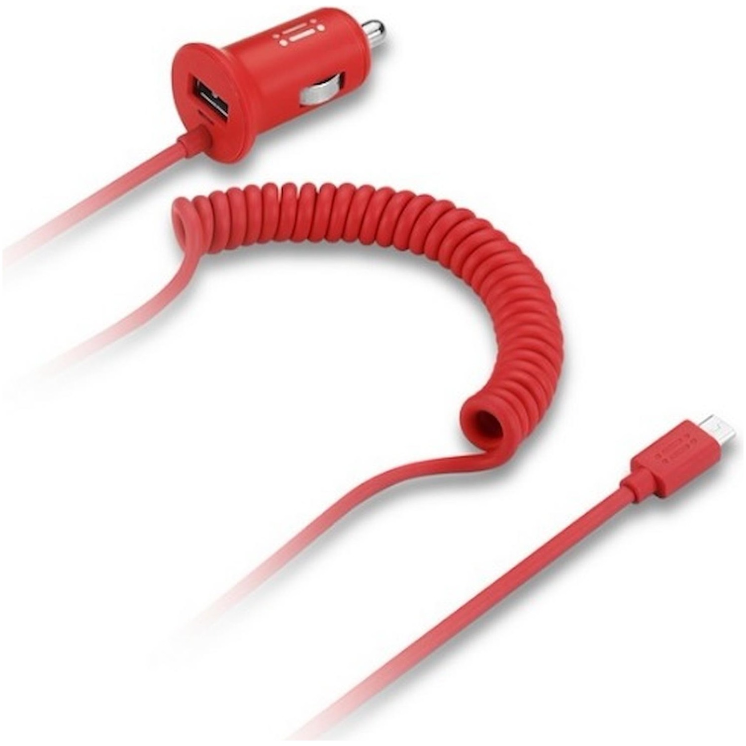 Immagine per Caricabatterie da auto Aiino 1 porta USB 2,4A     1,2 metri rosso da DIMOStore