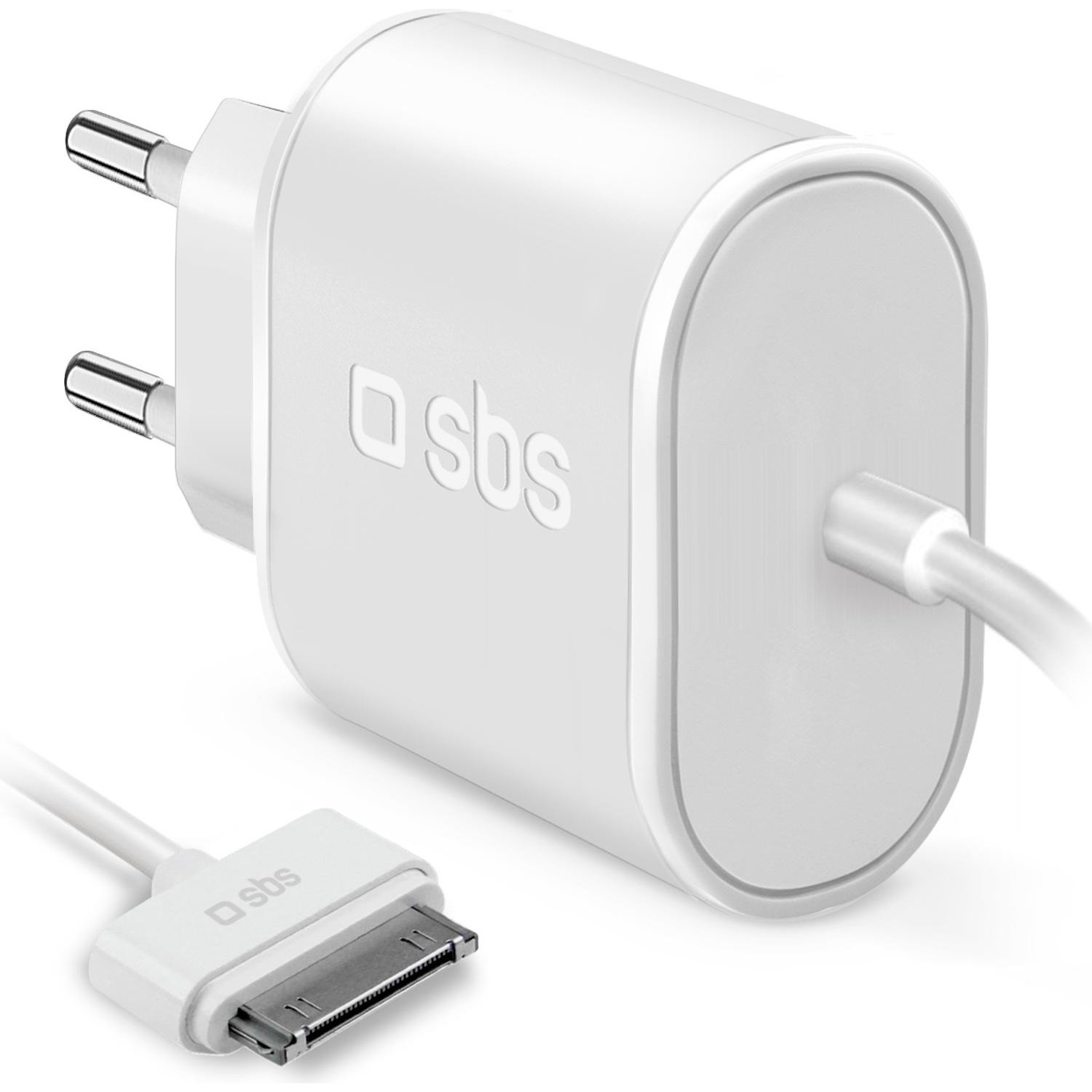 Immagine per Caricabatterie SBS da rete 100-250V 1000 mAh standard charge con connettore Apple Dock bianco da DIMOStore