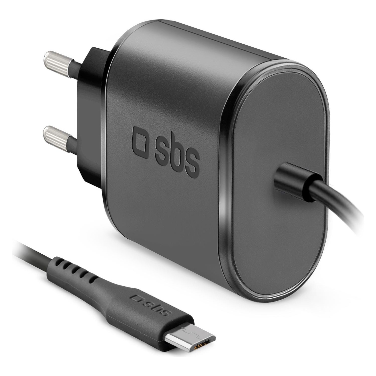 Immagine per Caricabatterie SBS viaggio 100/250V 2100 mAh fast charge con connettore micro-USB colore nero da DIMOStore