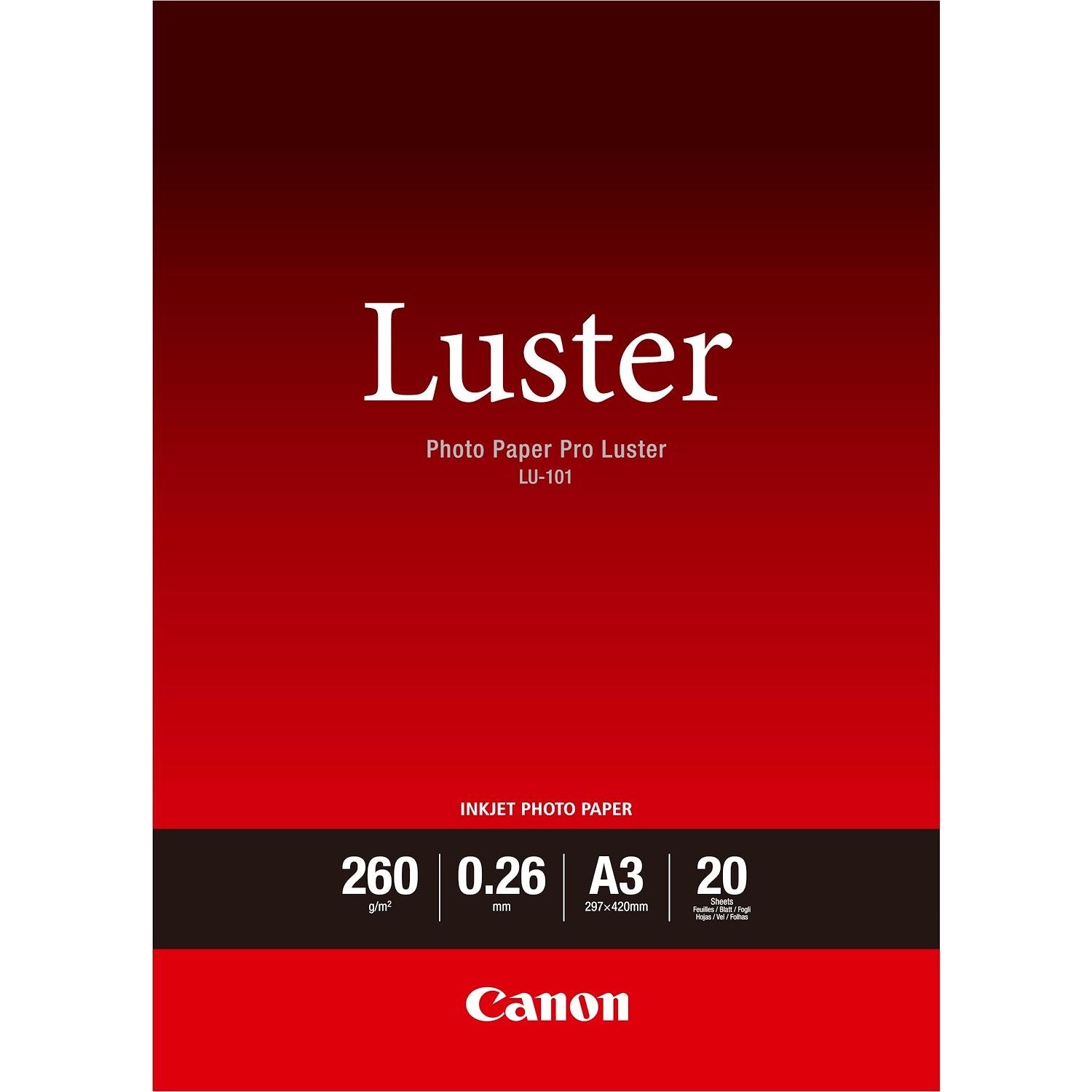 Carta fotografica Canon Luster A3 20f - DIMOStore