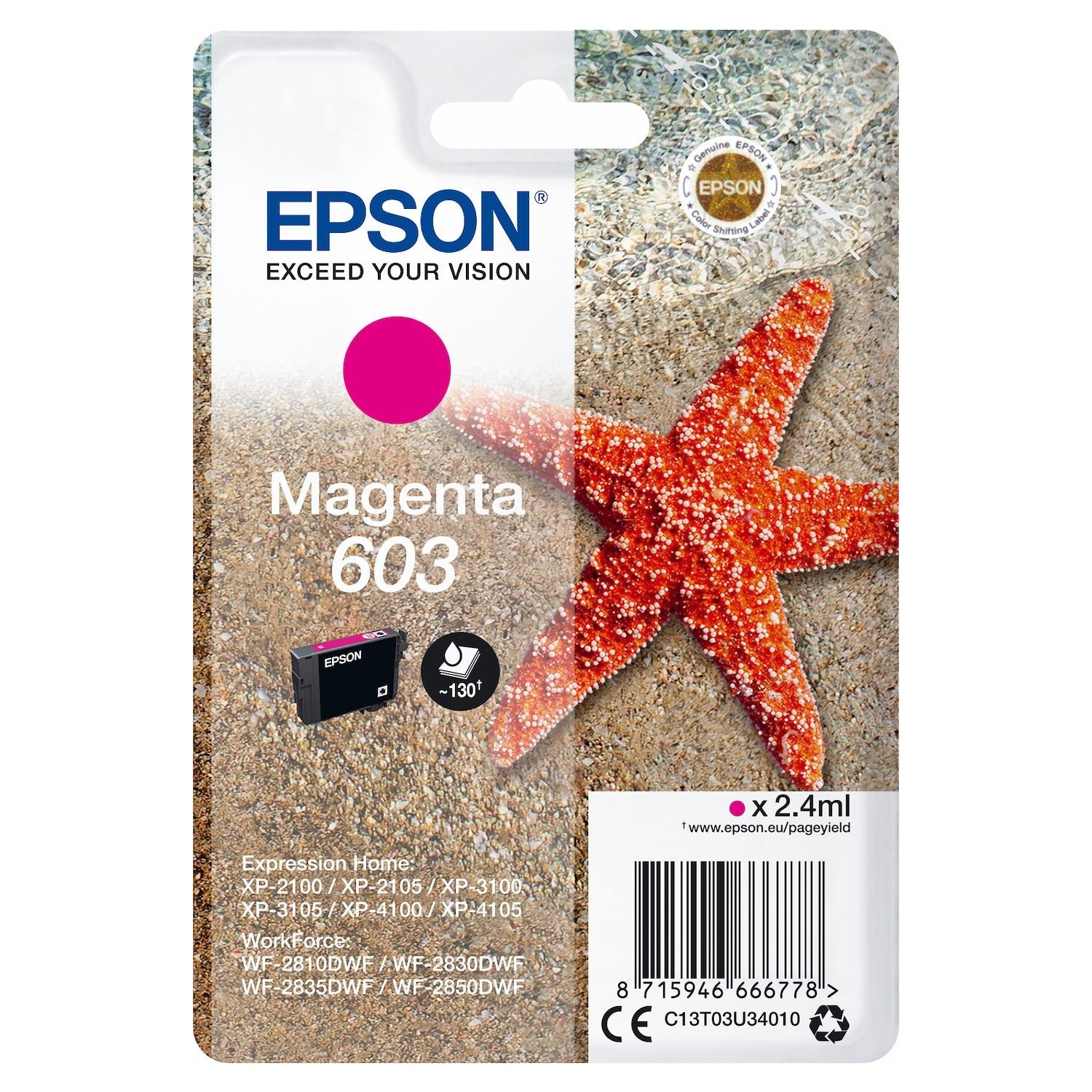Immagine per Cartuccia Epson 603 magenta stella marina         per XP2105 XP2100 XP3100 XP3105 XP4100 XP4105 da DIMOStore