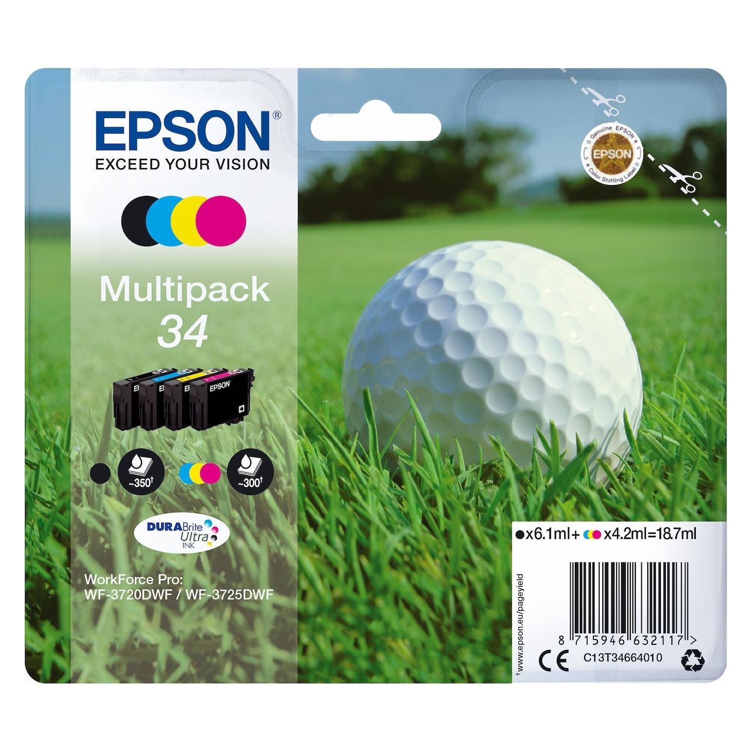Immagine per Cartuccia Epson pallina da golf 34 multipack      per WF3725DW WF3720DWF da DIMOStore