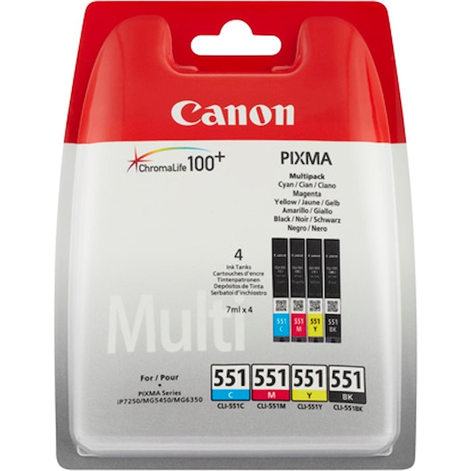 Immagine per Cartuccia multipack Canon CLI-551XL 4 colori      per PIXMA IP7250 PIXMA IX6850 PIXMA MG6350 da DIMOStore
