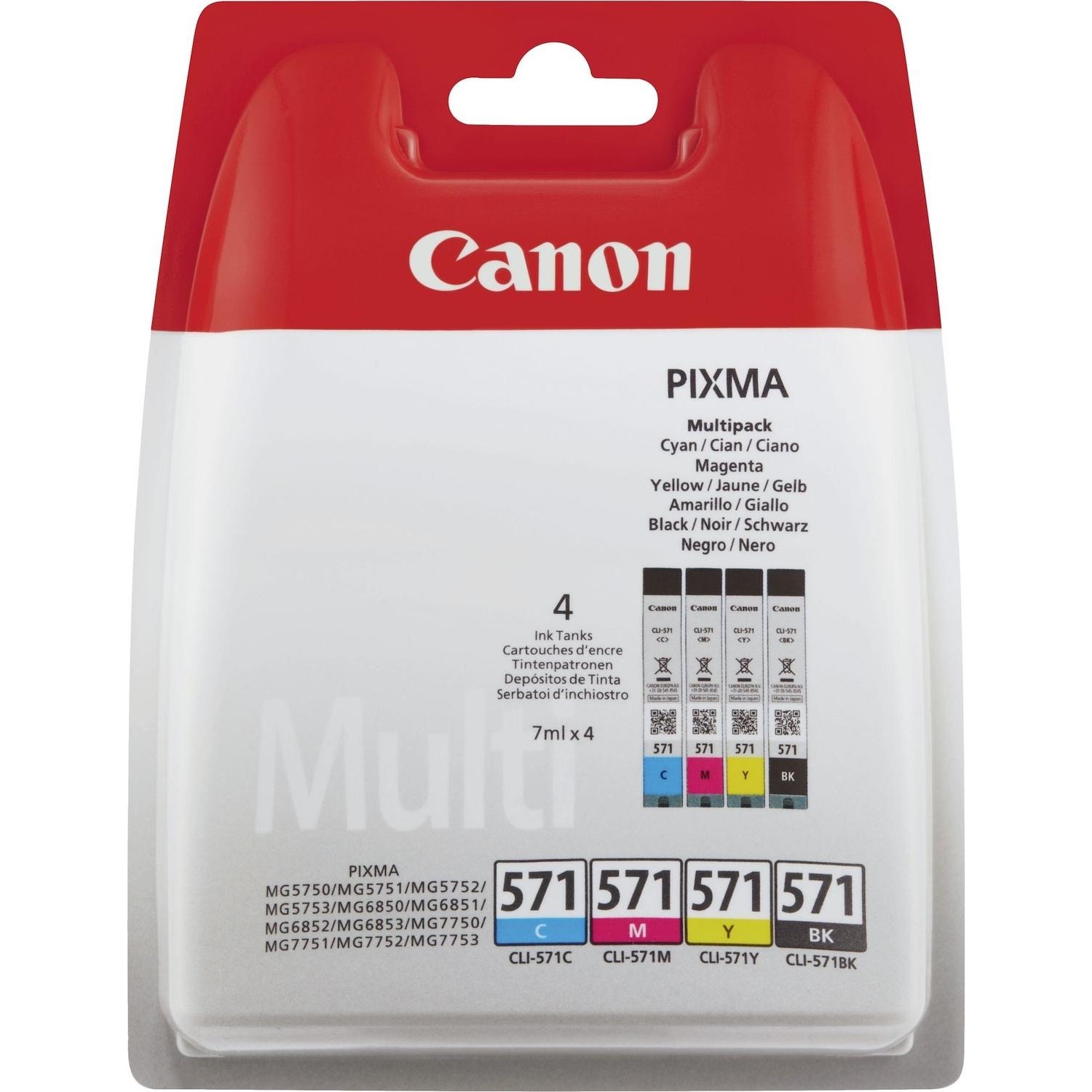 Immagine per Cartuccia multipack Canon CLI-571 4 colori        per PIXMA MG5750  TS8051 EUR WHITE da DIMOStore