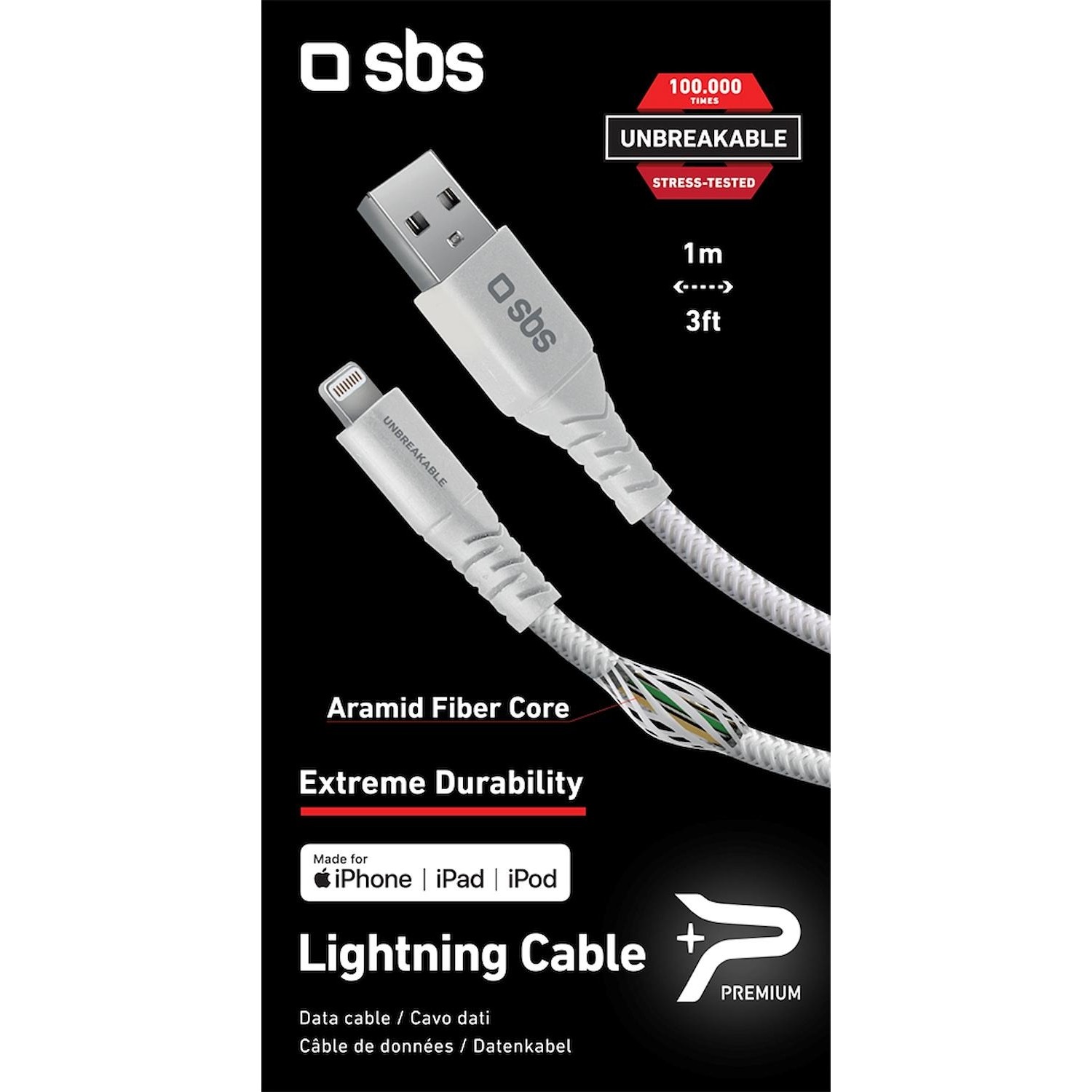 Immagine per Cavo SBS antigroviglio in fibra aramidica per ricarica e trasferimento dati iPhone con connettori US da DIMOStore