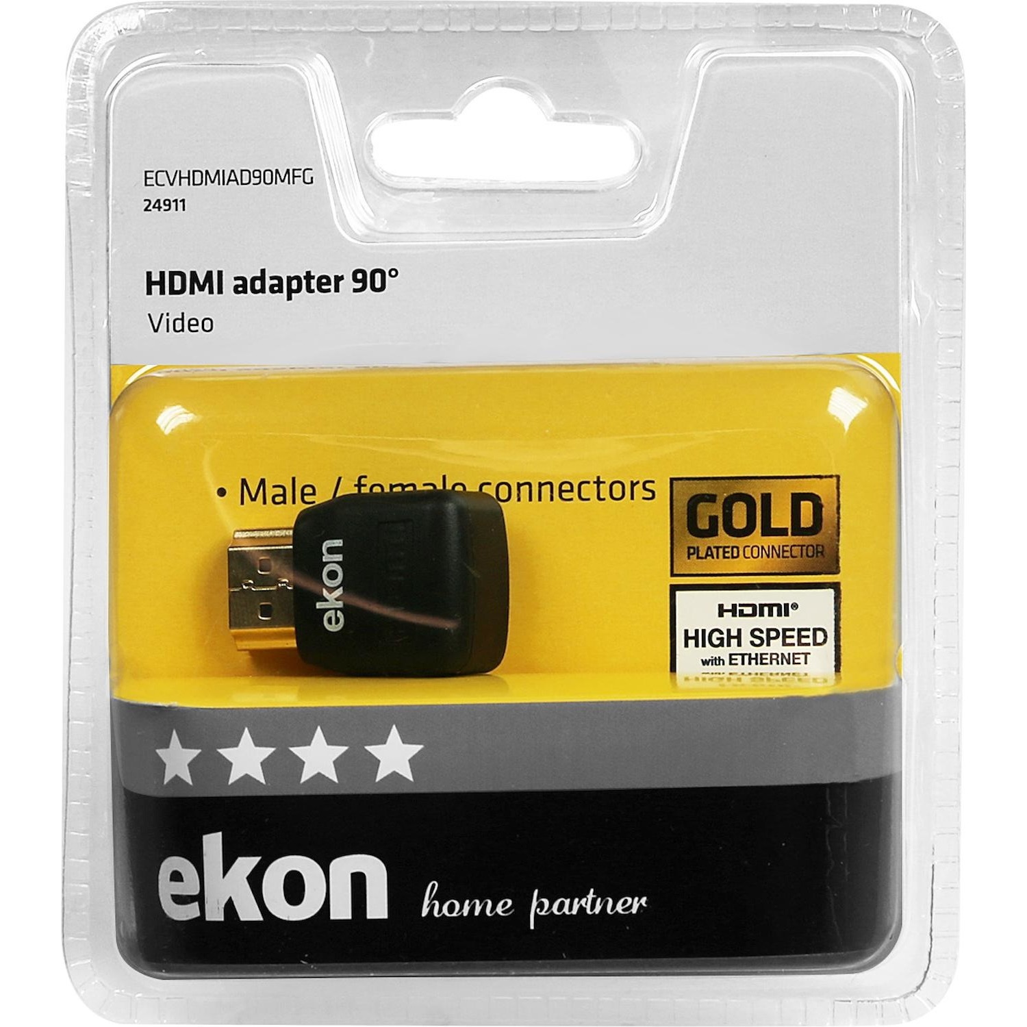 Immagine per Connettore 90 gradi HDMI femmina a HDMI maschio   connettori GOLD da DIMOStore