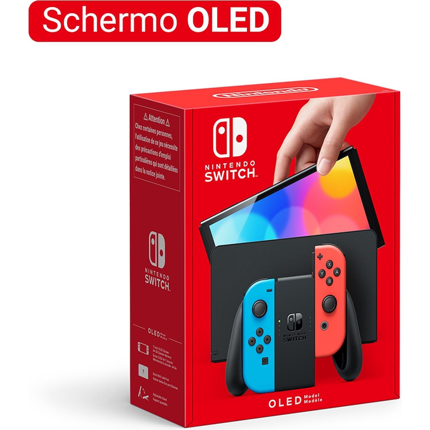 Immagine per Console Nintendo Switch OLED con joy-con nero/blu e nero/rosso da DIMOStore