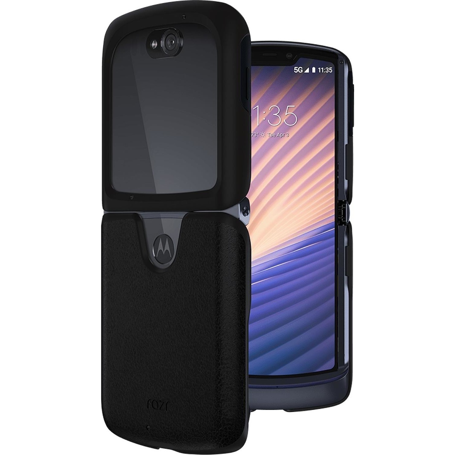 Immagine per Custodia Motorola per Smartphone Motorola Razr 5G in pelle nera da DIMOStore