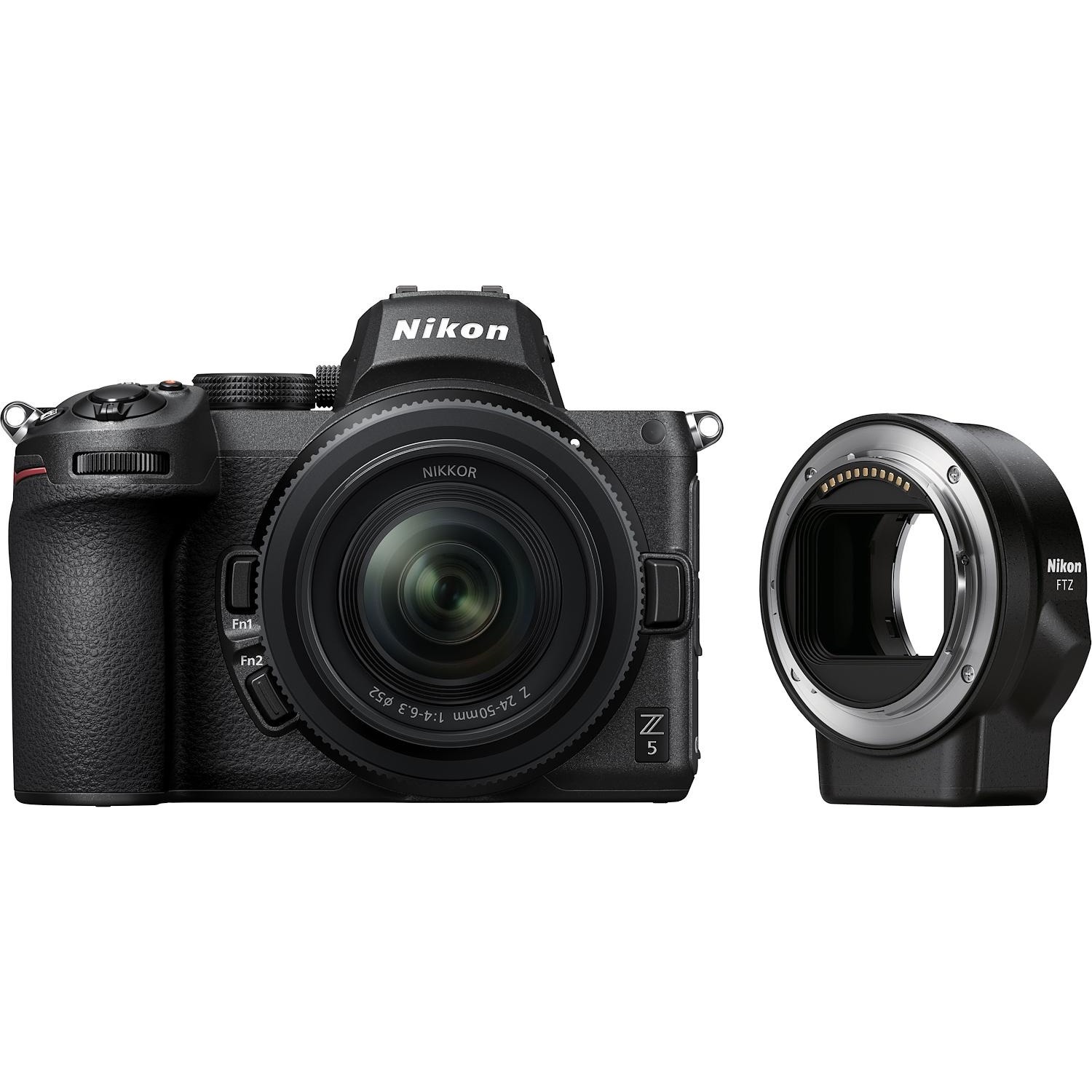 Immagine per Fotocamera mirrorless Nikon Z5 con obiettivo      Nikon Z 24-50mm f/4-6.3 + adattatore FTZ da DIMOStore