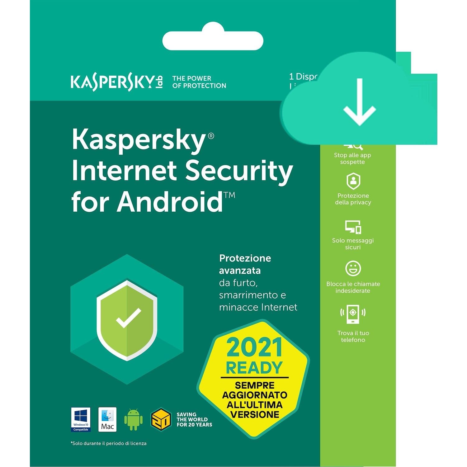 Immagine per Kaspersky Internet Security for Android 2021, 1   Dispositivo, Licenza di 1 anno  Android da DIMOStore