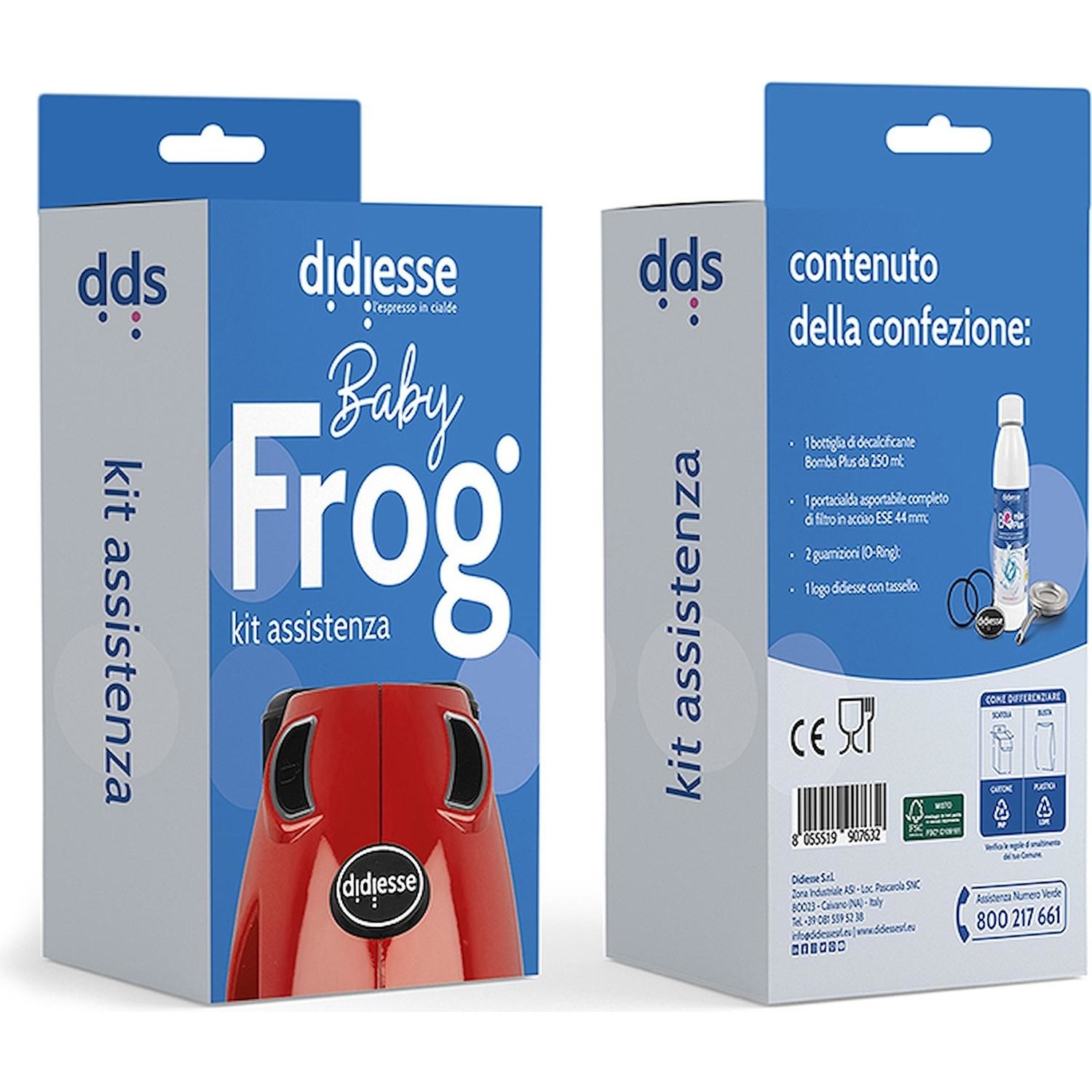 Immagine per Kit assistenza per macchina da caffè a cialde Didiesse Baby Frog con soluzione decalcificante 250ml, da DIMOStore