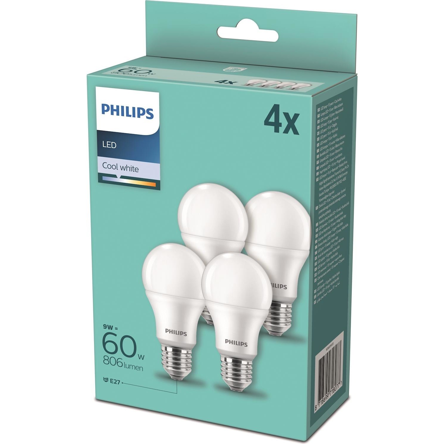 Lampadina Philips goccia LED discount 60W E27 4000K 4pz - DIMOStore