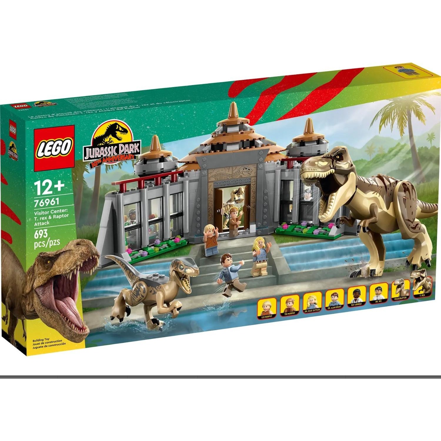 Lego Jurassic Park Centro Visitatori - L'attacco del T. rex e del Raptor -  DIMOStore