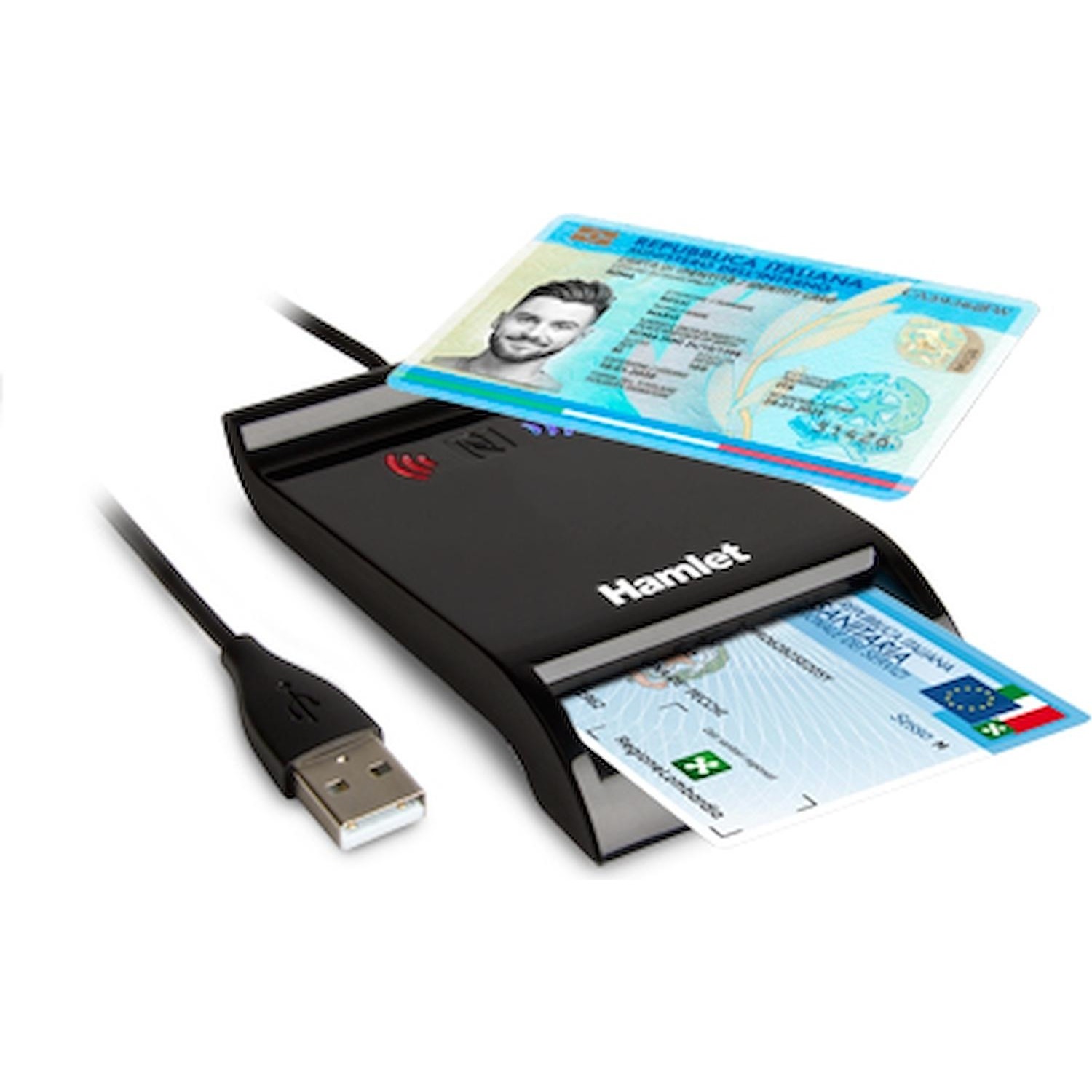 Lettore per smart card Hamlet a contatto e wireless HUSCR-NFC - DIMOStore