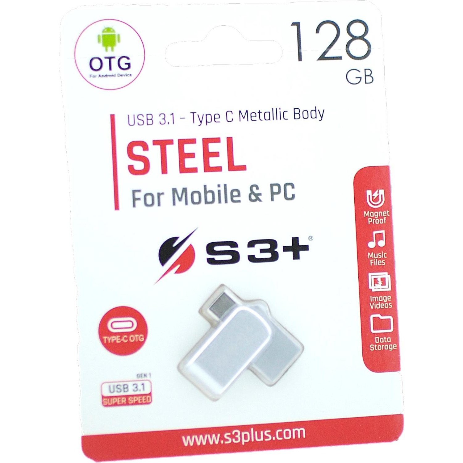 Immagine per Memoria USB S3+ 128GB USB-C/USB3 OTG combo steel da DIMOStore