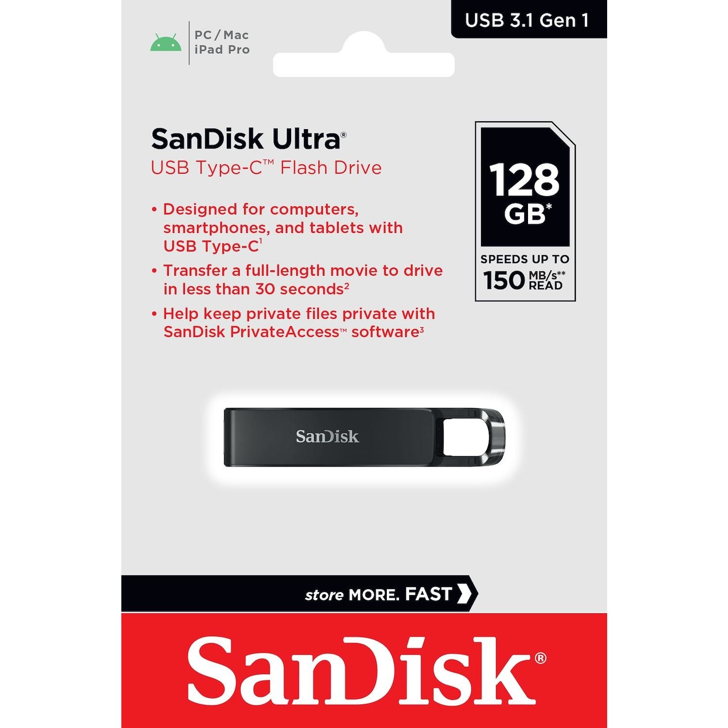 Immagine per Memoria USB San Disk Cruzer Ultra 128GB 3.1       Tupe-C da DIMOStore