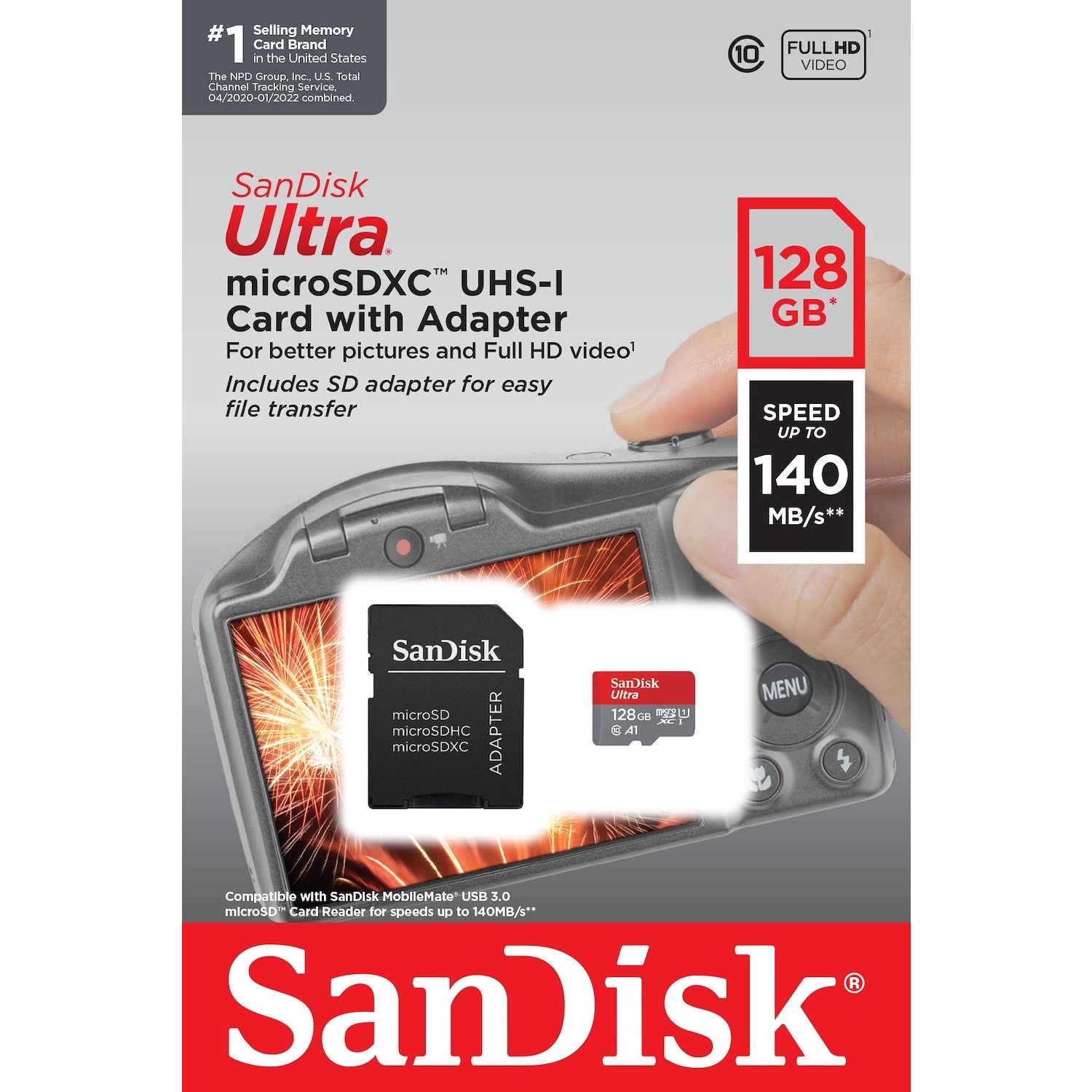 Immagine per MicroSD SanDisk Ultra Mobile android 128GB XC con adattatore SD da DIMOStore