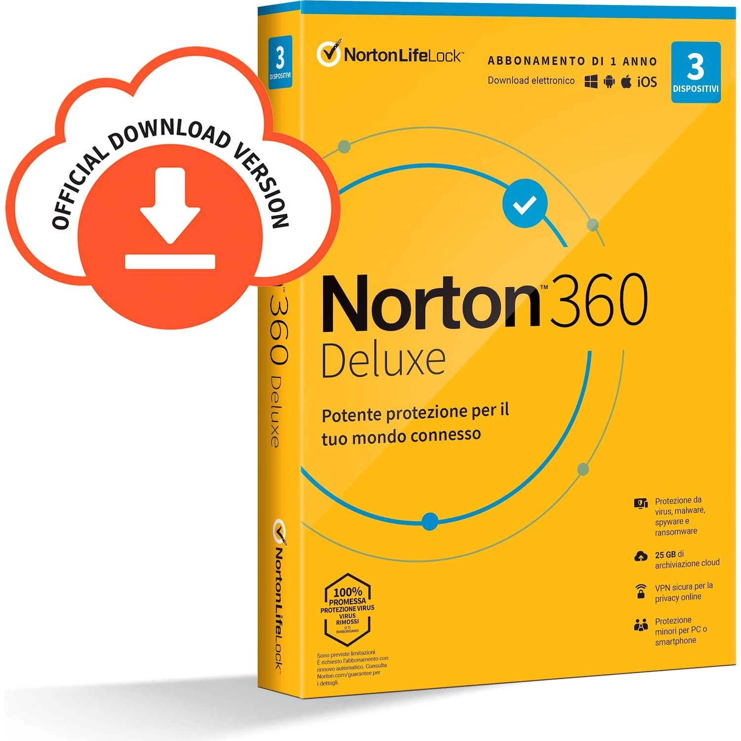 Immagine per Norton 360 Deluxe 2020, 3 Dispositivi  Licenza    di 1 anno, Secure VPN e Password Manager, PC, da DIMOStore