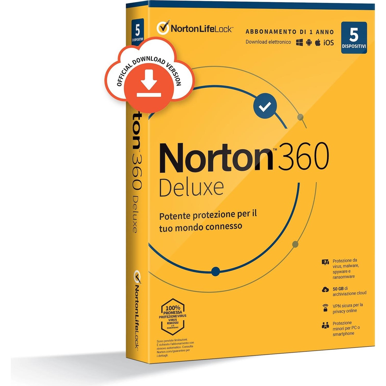 Immagine per Norton 360 Deluxe 2020, 5 Dispositivi Licenza     di 1 anno, Secure VPN e Password Manager, PC, da DIMOStore