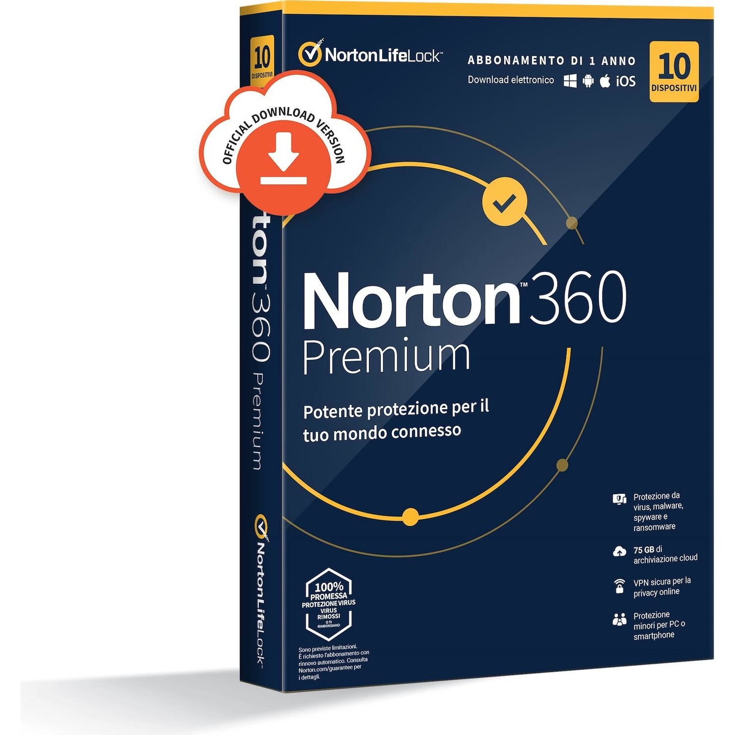 Immagine per Norton 360 Premium 2020, 10 Dispositivi  Licenza  di 1 anno , Secure VPN e Password Manager, PC, da DIMOStore
