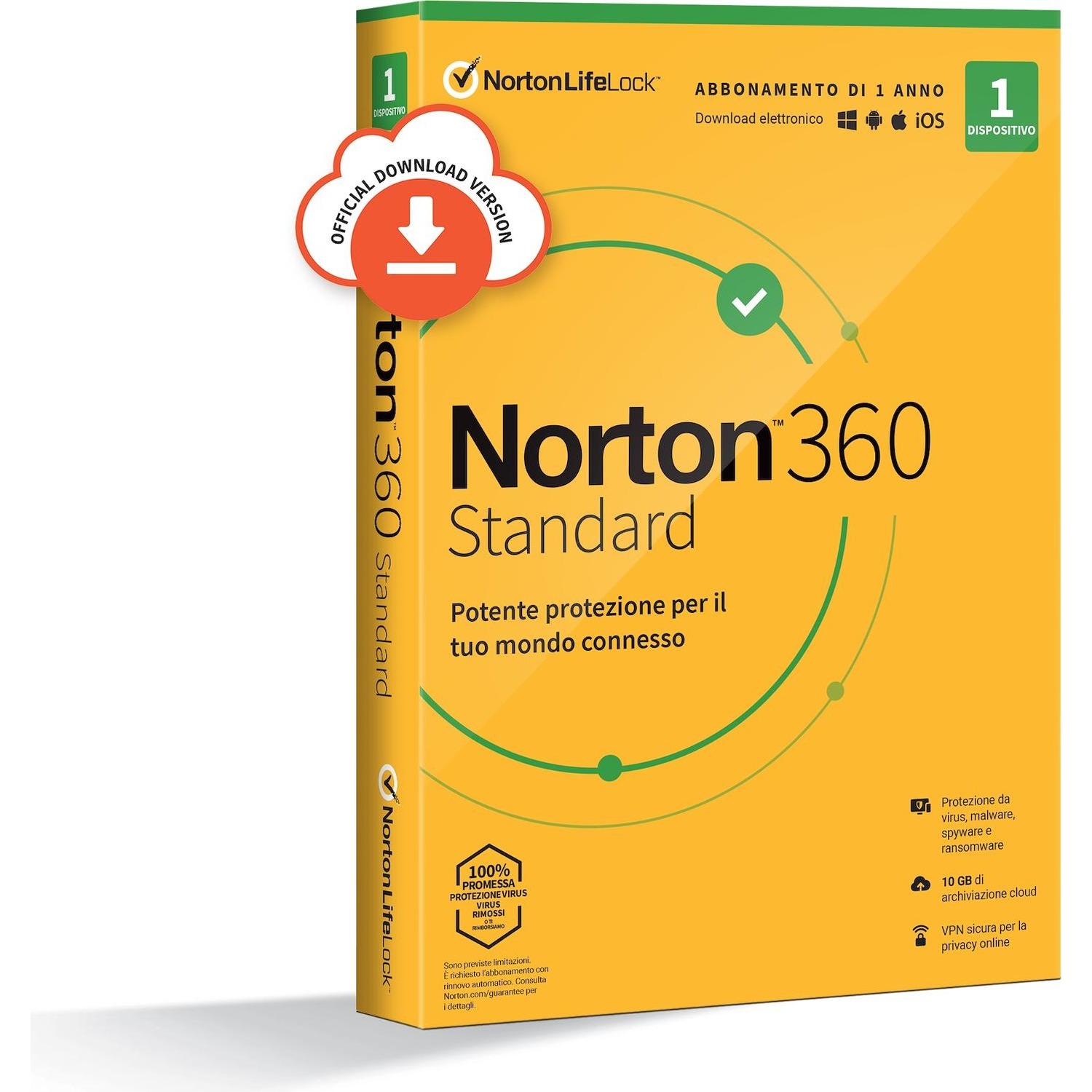 Immagine per Norton 360 Standard 2020, 1 Dispositivo Licenza   di 1 anno, Secure VPN e Password Manager, PC, da DIMOStore