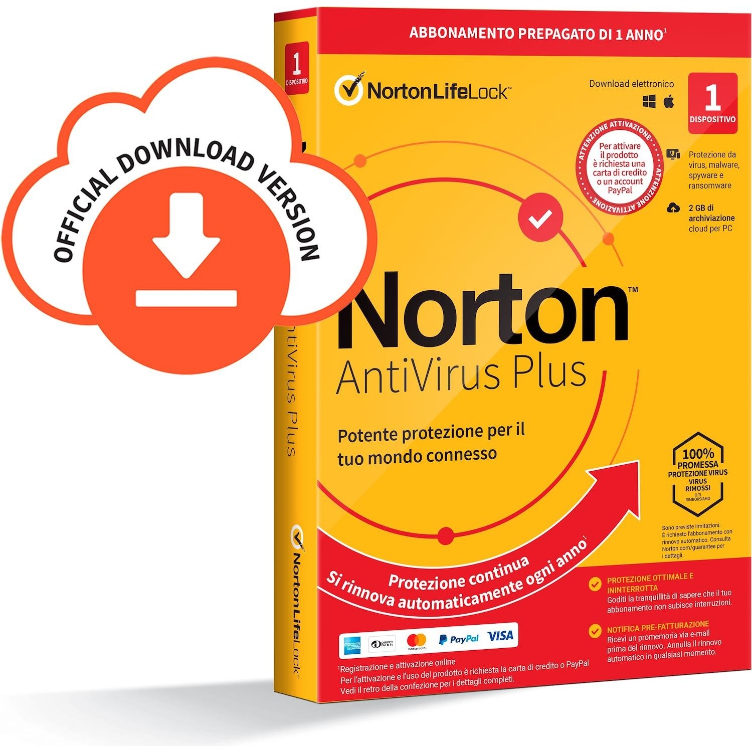 Immagine per Norton Antivirus Plus 2020, 1 Dispositivo         Licenza di 1 anno con rinnovo automatico, PC o da DIMOStore