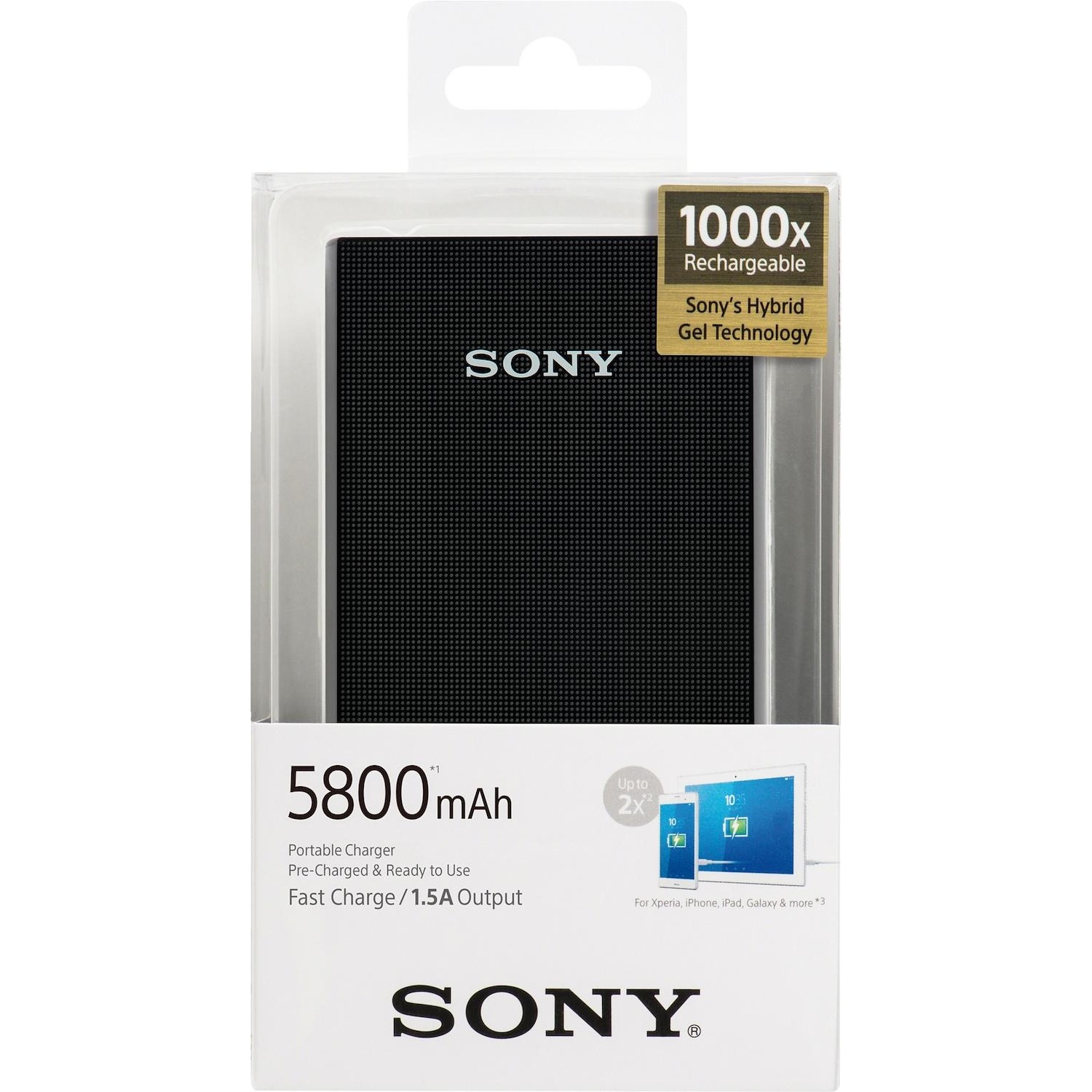 Immagine per Powerbank Sony 5800 mAh con cavo micro USB nero da DIMOStore