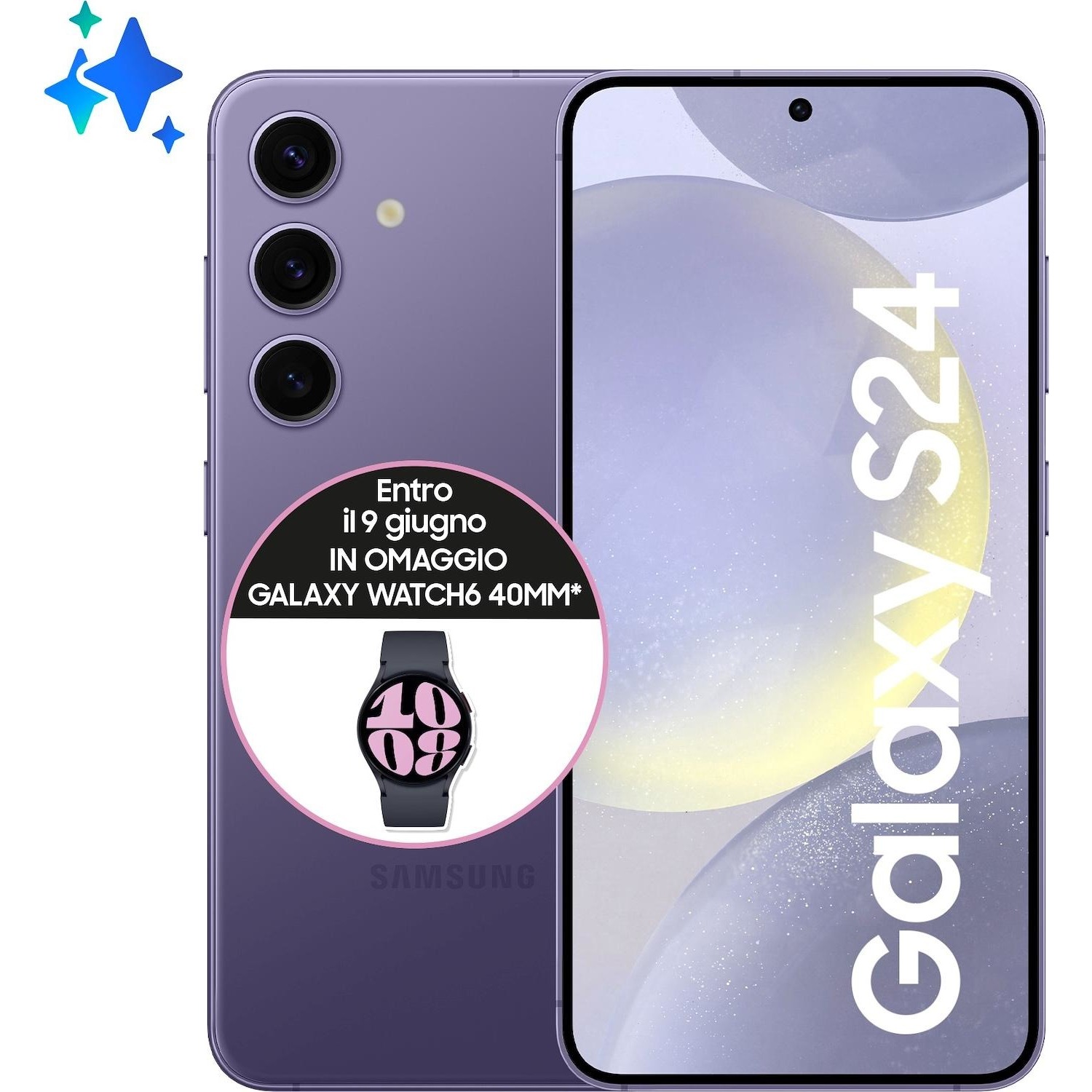 Immagine per Smartphone Samsung Galaxy S24 128GB cobalt violet viola da DIMOStore
