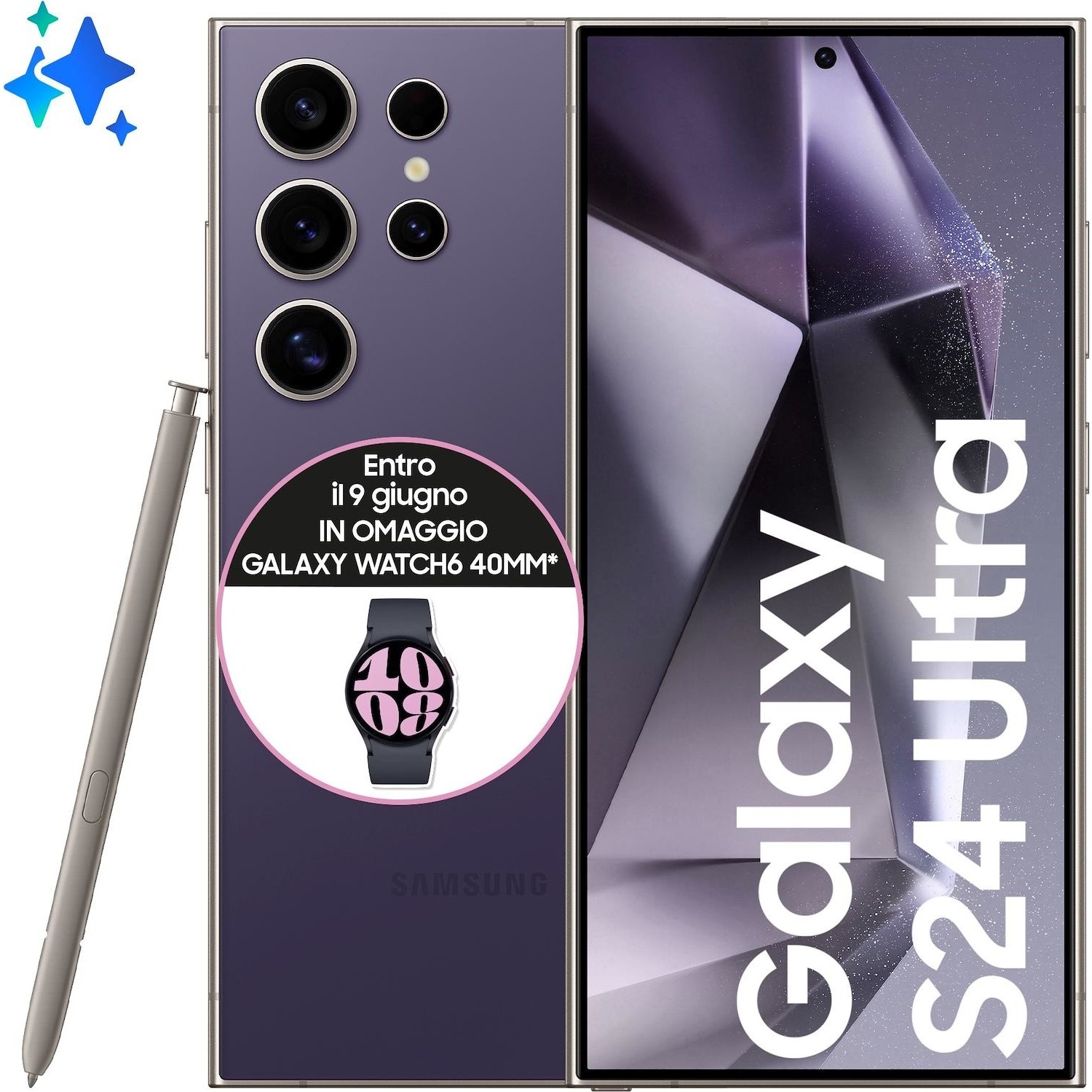 Immagine per Smartphone Samsung Galaxy S24 Ultra 256GB titanium violet titanio viola da DIMOStore
