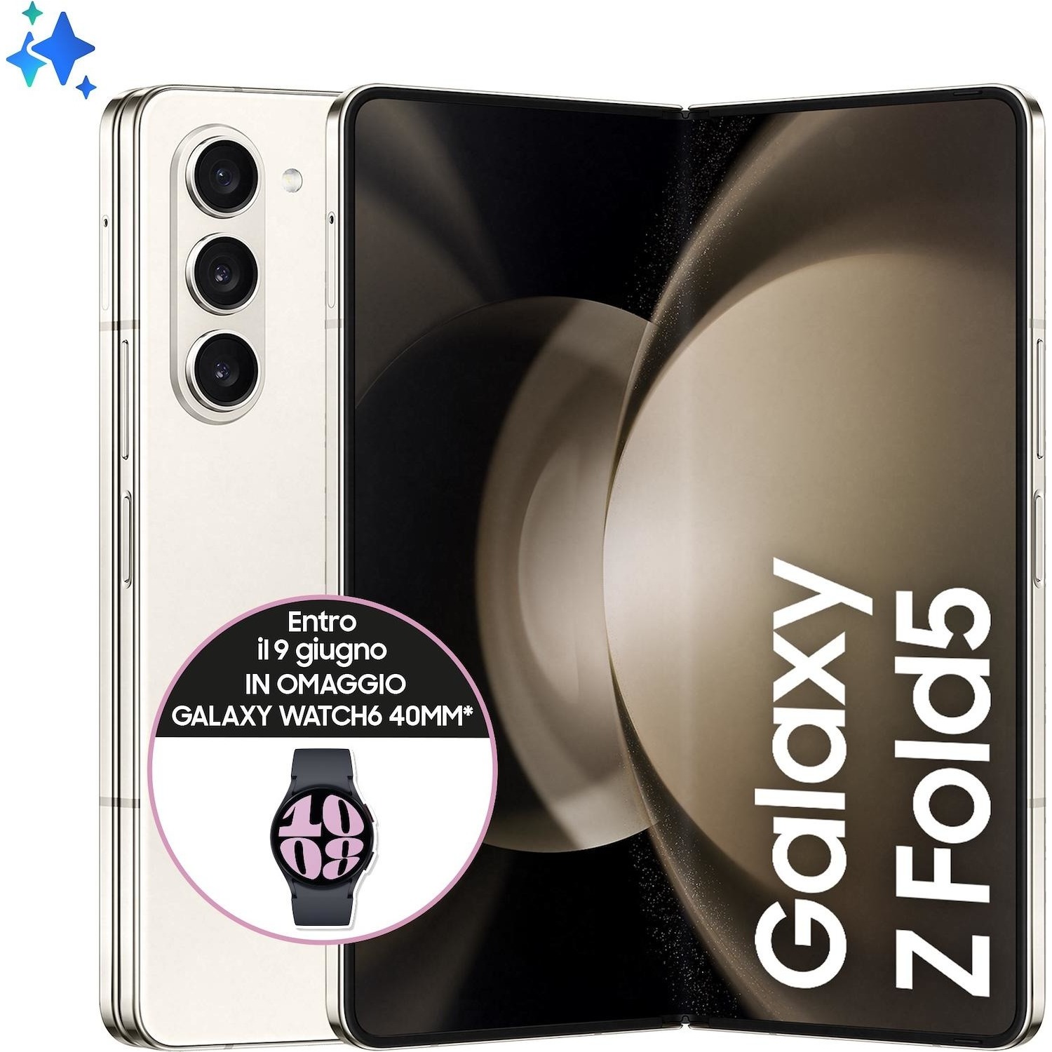 Immagine per Smartphone Samsung Galaxy Z Fold 5 5G 1TB cream crema da DIMOStore