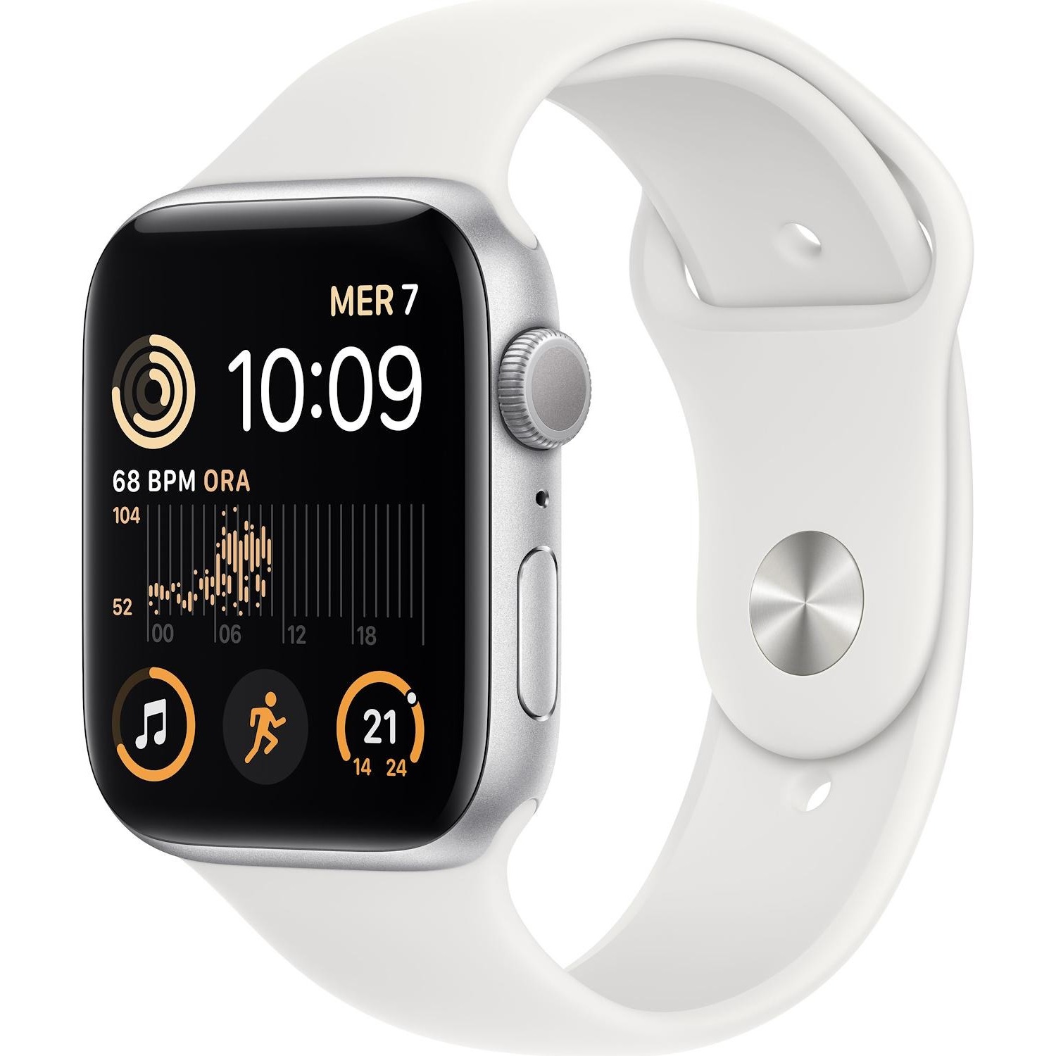 Immagine per Smartwatch Apple Watch SE new GPS cassa 44mm in alluminio silver con cinturino sport bianco da DIMOStore