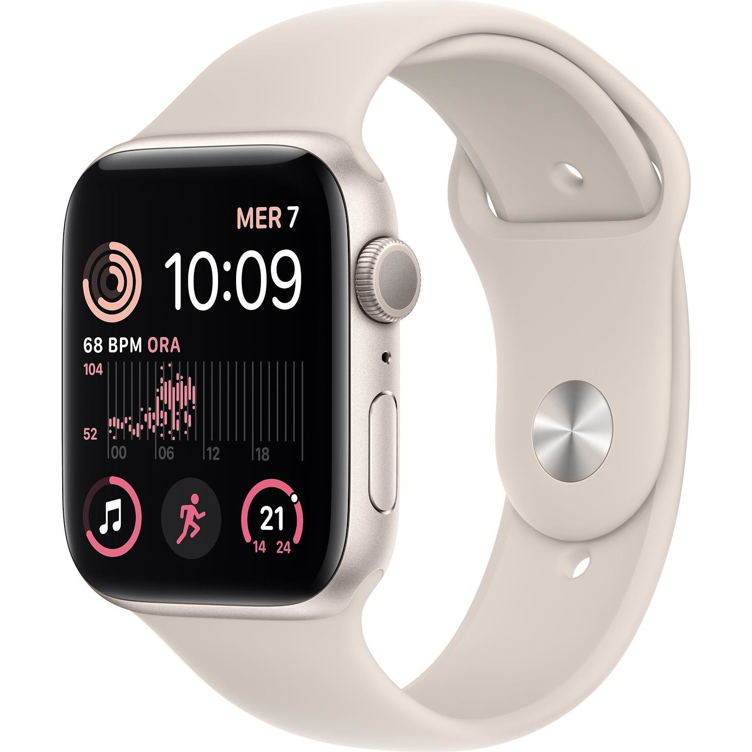 Immagine per Smartwatch Apple Watch SE new GPS cassa 44mm in alluminio starlight bianco con cinturino sport starl da DIMOStore
