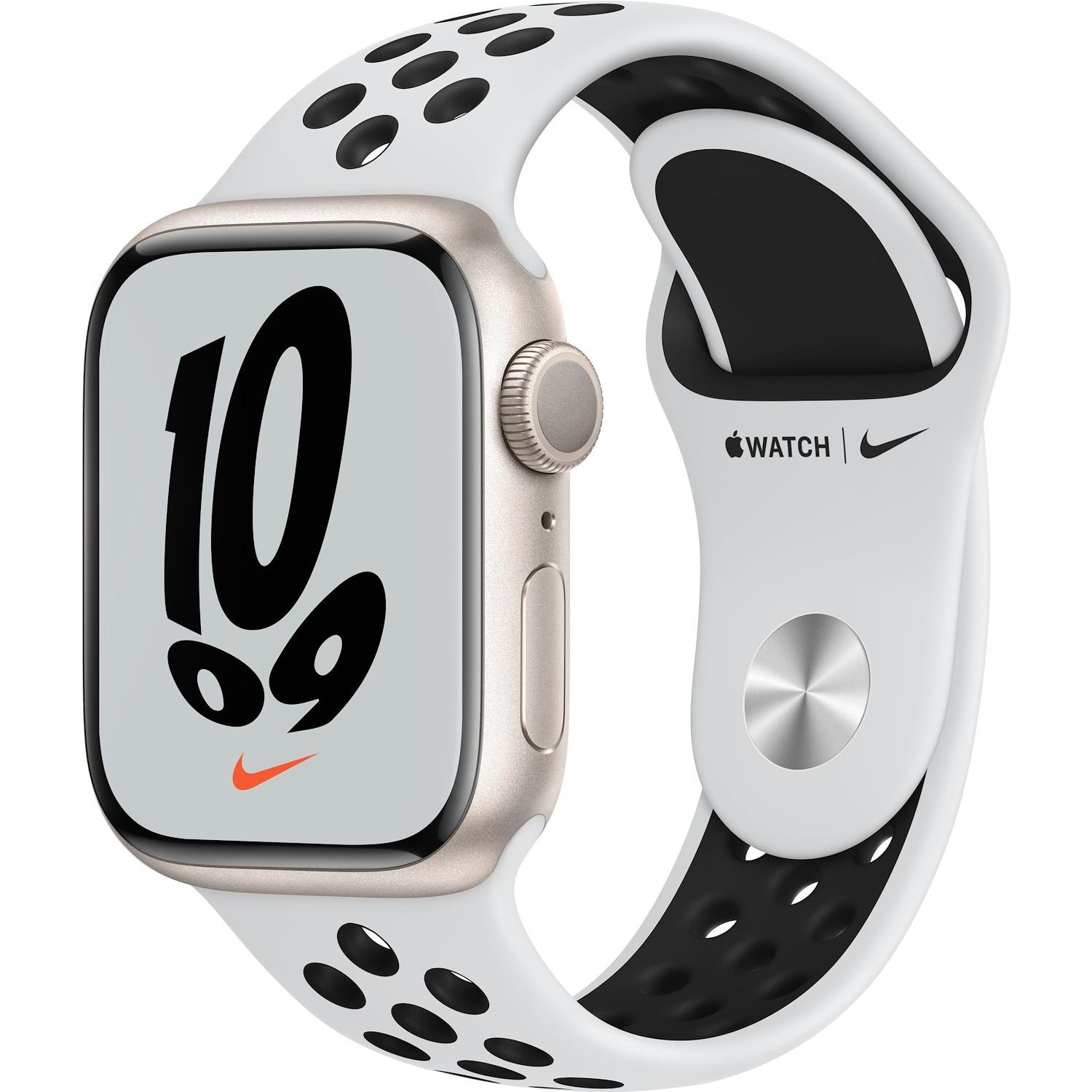 Immagine per Smartwatch Apple Watch Serie 7 GPS cassa 41mm in alluminio silver con cinturino Nike platino/nero da DIMOStore