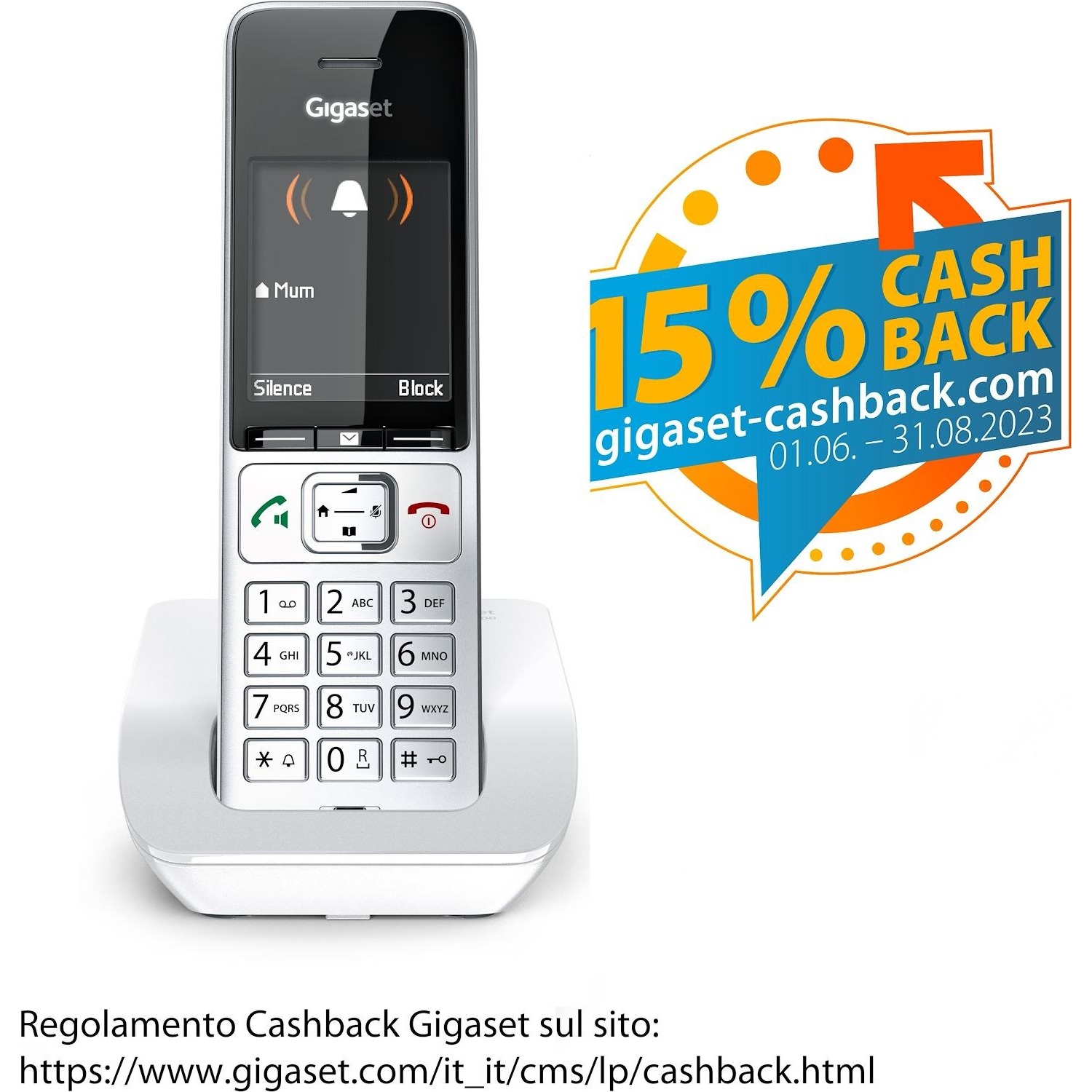 Telefono Cordless Gigaset Comfort 501 white bianco - DIMOStore