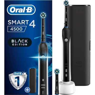 Spazzolino elettrico ricaricabile Oral-B braun smart 4 4500 crossaction  black nero - DIMOStore