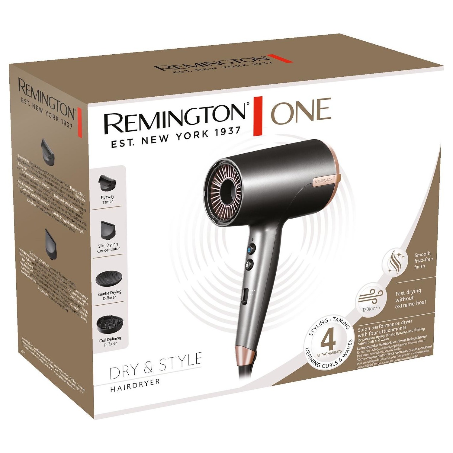 Asciugacapelli phon Remington One Dry & style D6077 potenza 2000W con 4  accessori inclusi - DIMOStore
