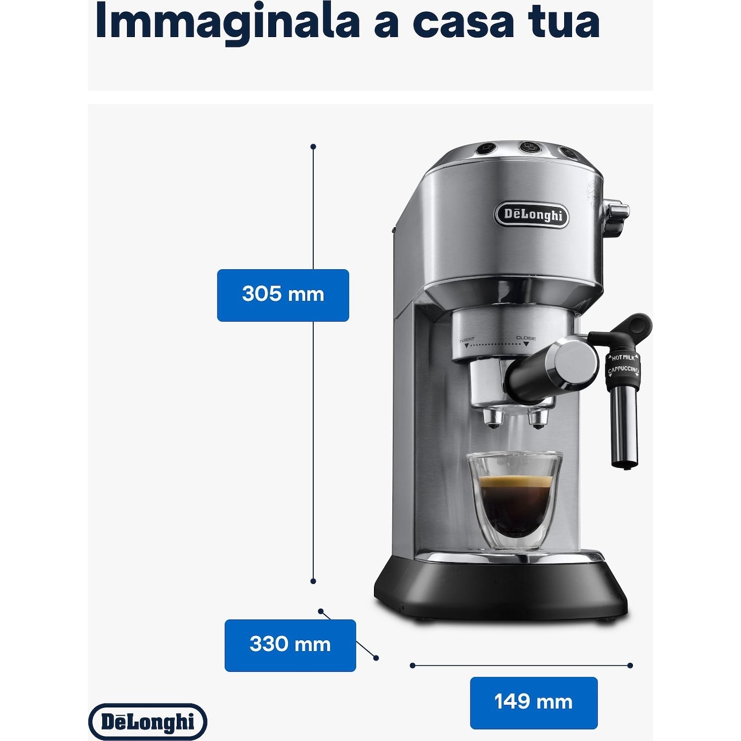 CAFETERA DELONGHI DEDICA GRIS EC685M – Viaggio Espresso