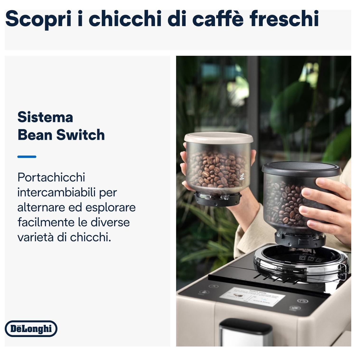 Macchina caffe' automatica De'Longhi Rivelia EXAM440.55.BG con  cappuccinatore automatico beige - DIMOStore